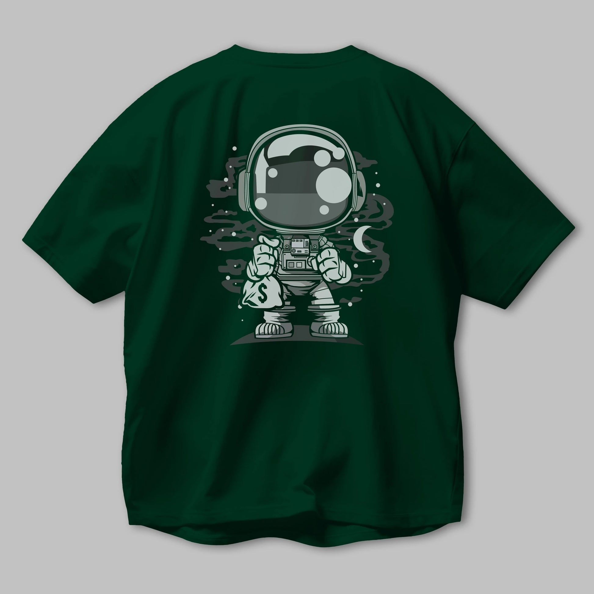 Astronaut Chibi Arka Baskılı Oversize t-shirt Erkek Kadın Unisex