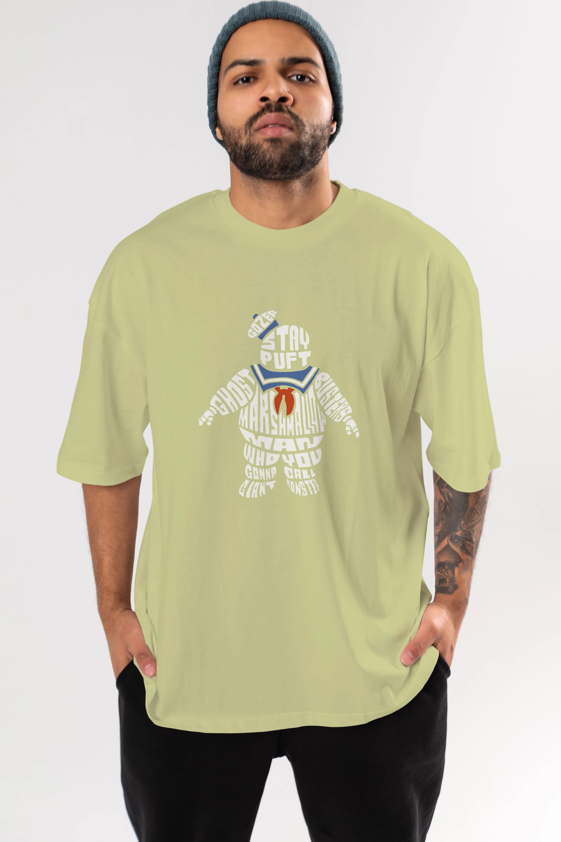 Stay Puft Ön Baskılı Oversize t-shirt %100 pamuk Erkek Kadın Unisex