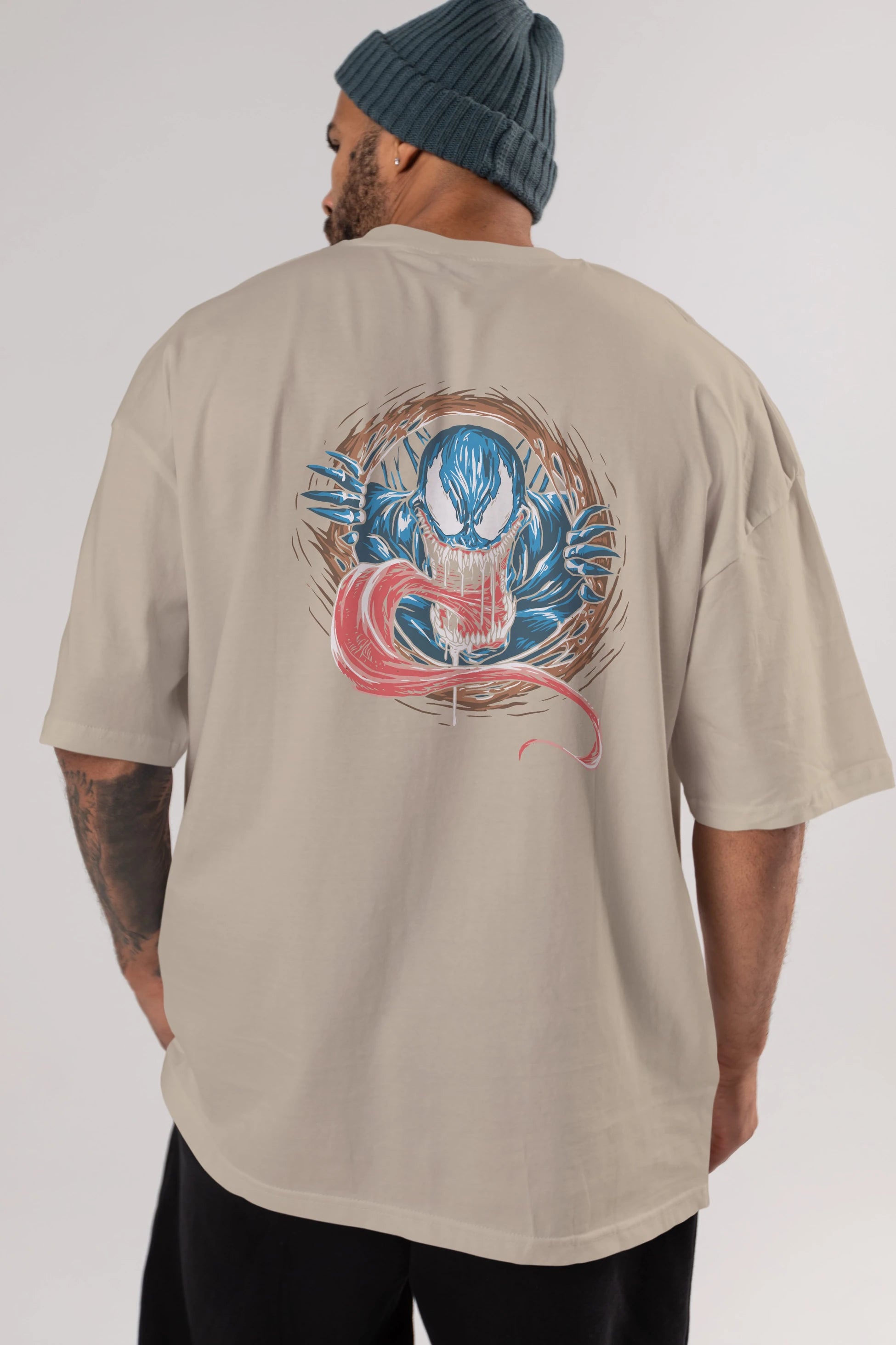 Venom (7) Arka Baskılı Oversize t-shirt Erkek Kadın Unisex %100 Pamuk Bisiklet Yaka tişort