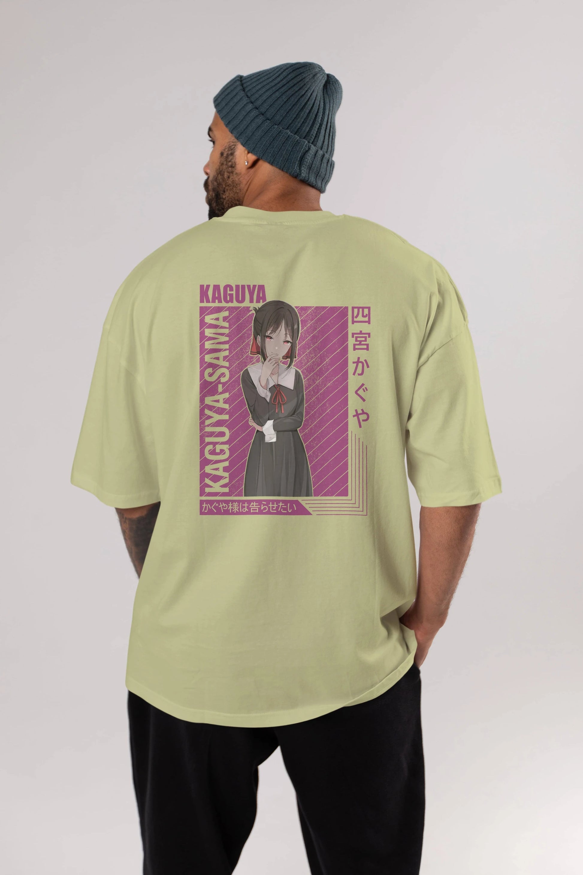 Kaguya Shinomiya 4 1 Anime Arka Baskılı Oversize t-shirt Erkek Kadın Unisex