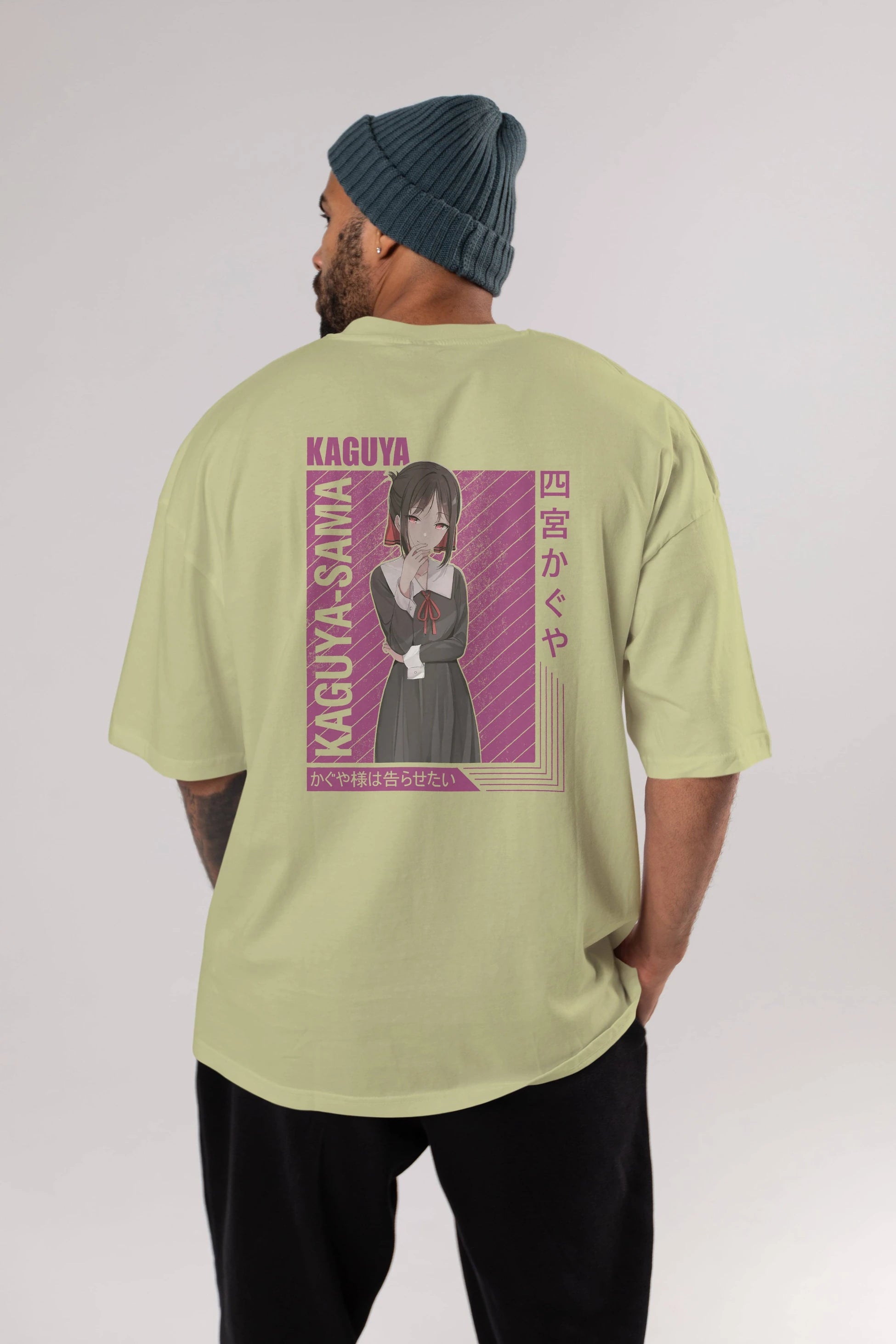 Kaguya Shinomiya 4 1 Anime Arka Baskılı Oversize t-shirt Erkek Kadın Unisex