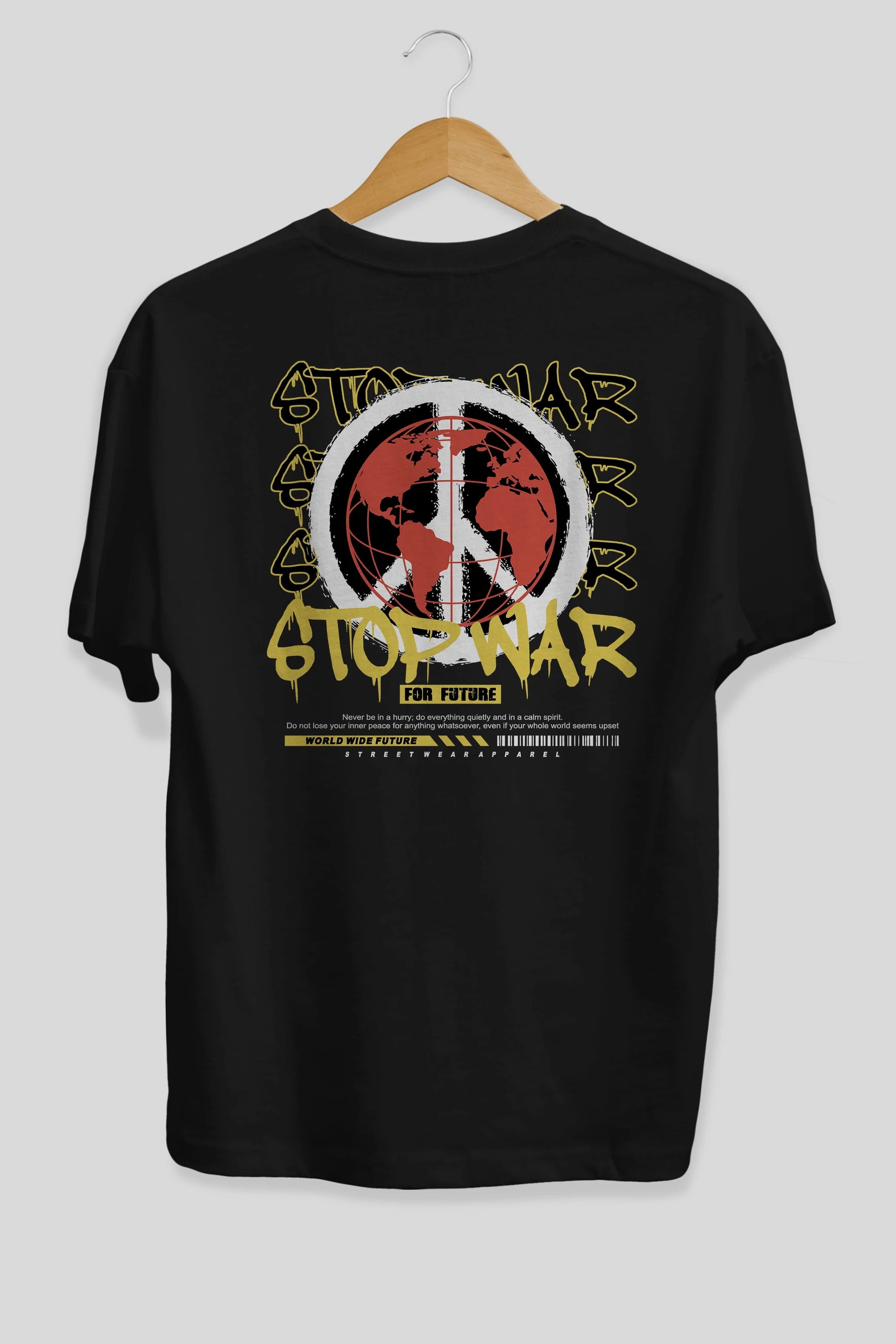 Stop War for Future Arka Baskılı Oversize t-shirt Erkek Kadın Unisex