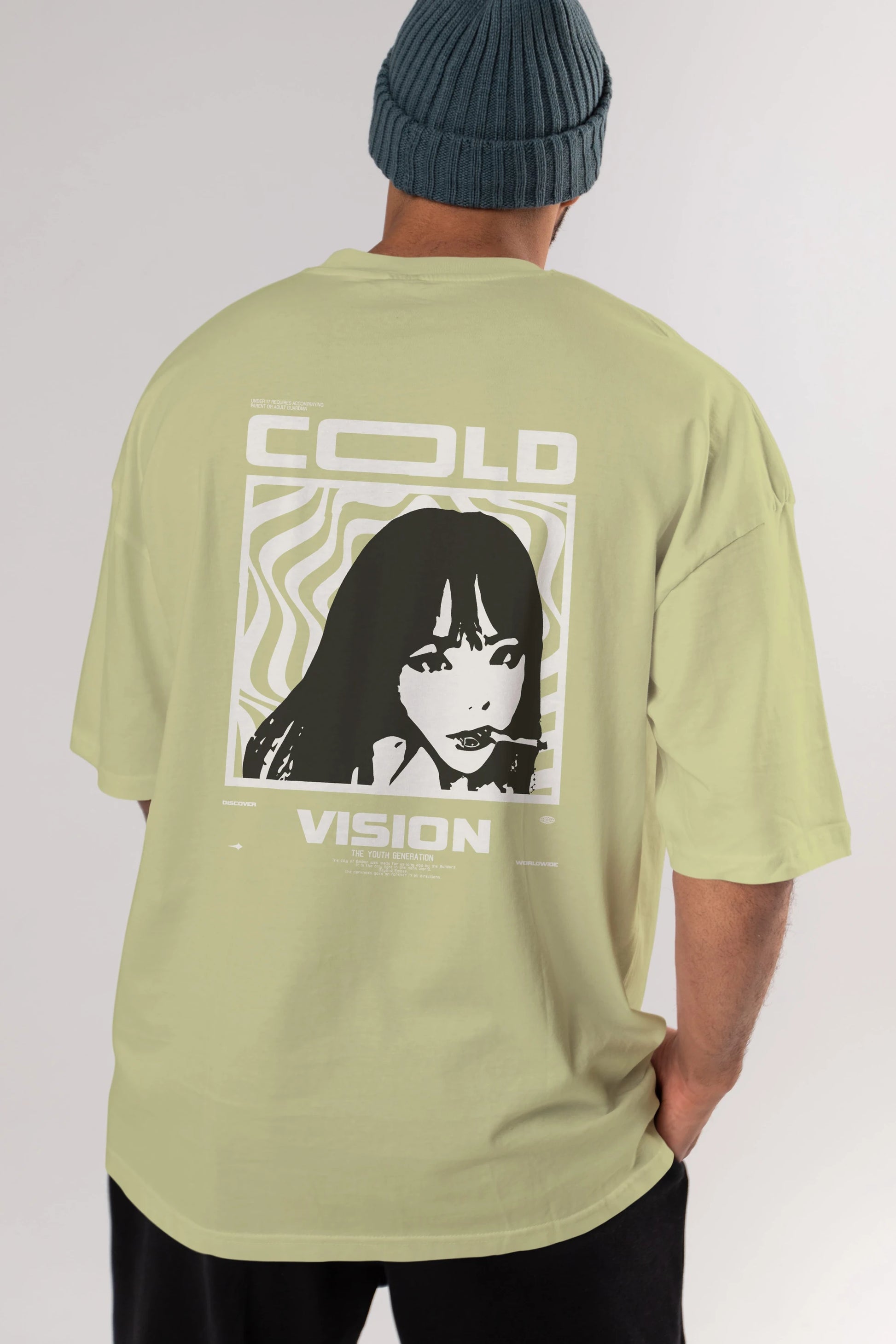 Cold Vision Arka Baskılı Oversize t-shirt Erkek Kadın Unisex