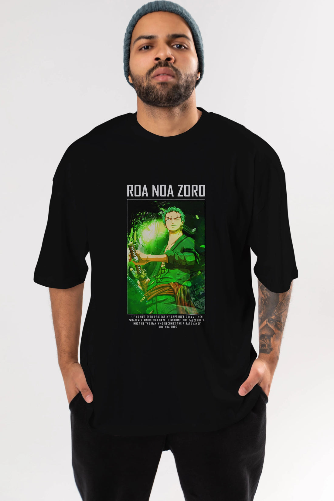 Roronoa Zoro 5 Anime Ön Baskılı Oversize t-shirt Erkek Kadın Unisex