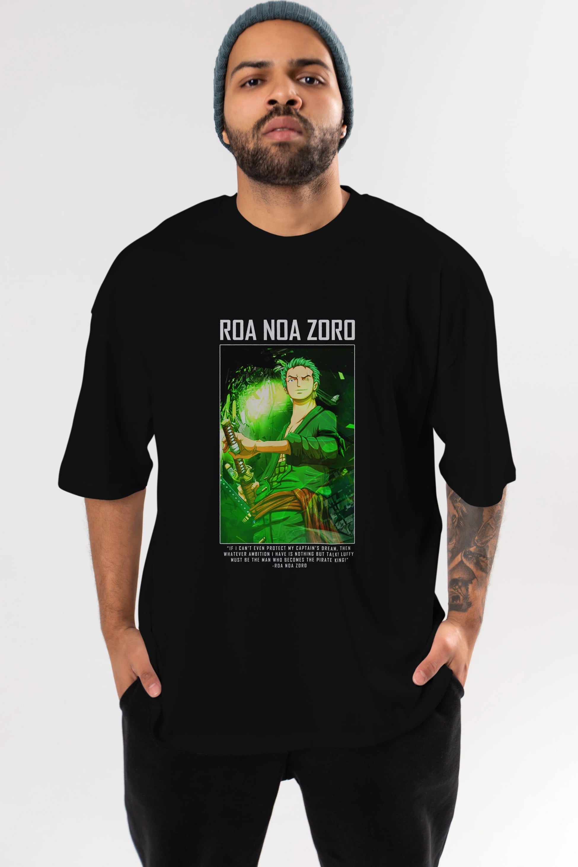 Roronoa Zoro 5 Anime Ön Baskılı Oversize t-shirt Erkek Kadın Unisex