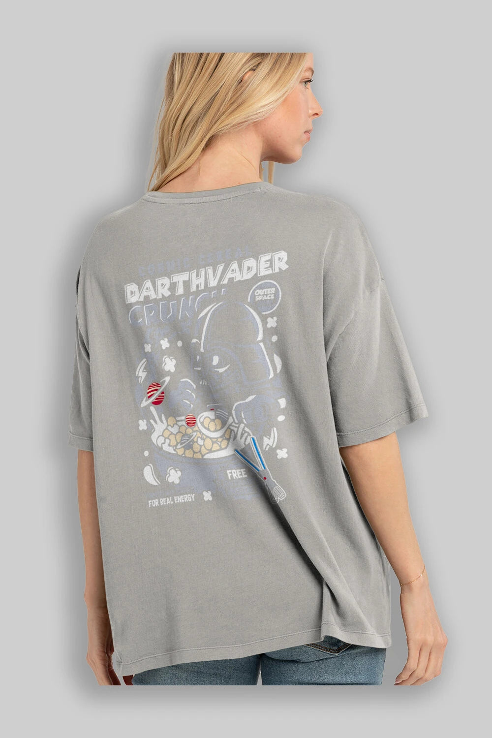 Darth Vader (2) Arka Baskılı Oversize t-shirt Erkek Kadın Unisex %100 Pamuk Bisiklet Yaka tişort