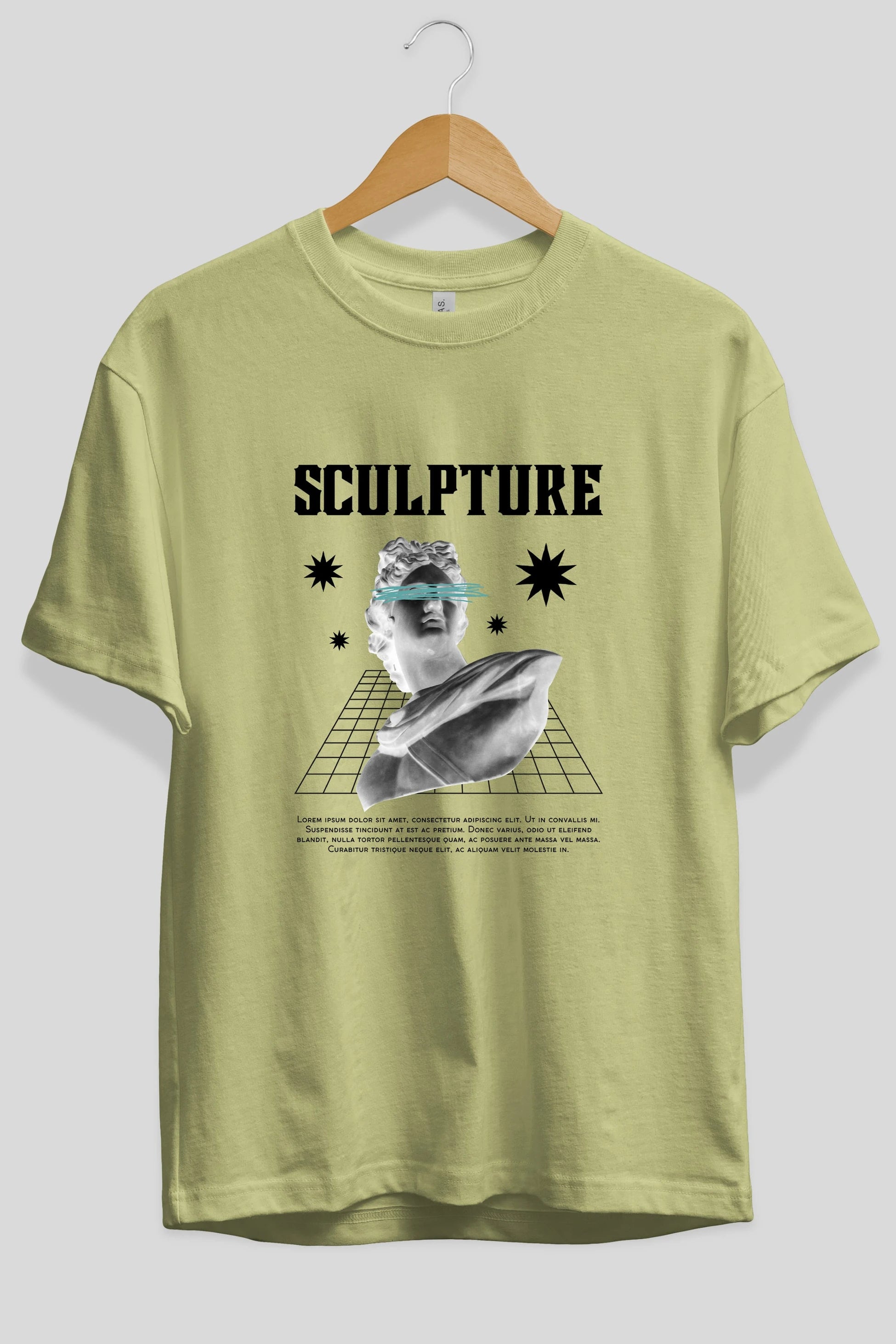 Sculpture Yazılı Ön Baskılı Oversize t-shirt Erkek Kadın Unisex