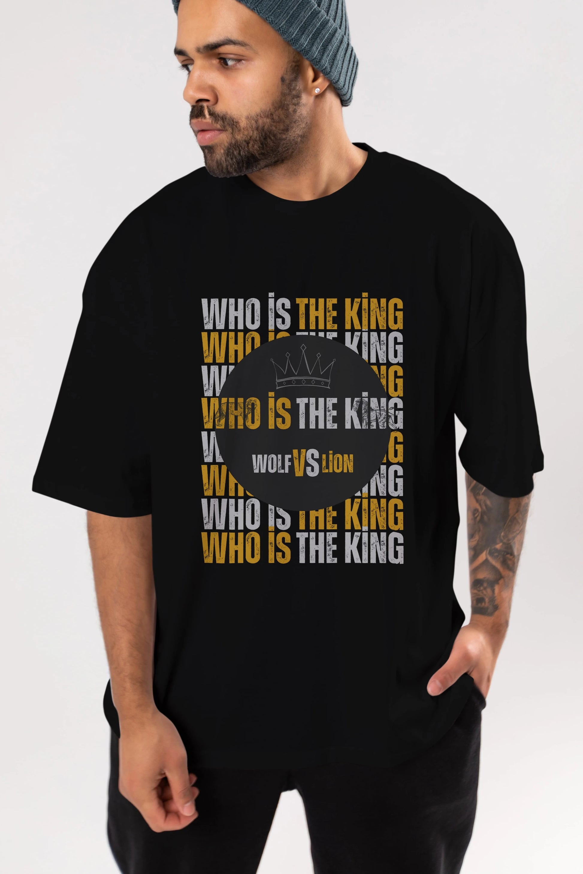 Who Is The King Yazılı Ön Baskılı Oversize t-shirt Erkek Kadın Unisex