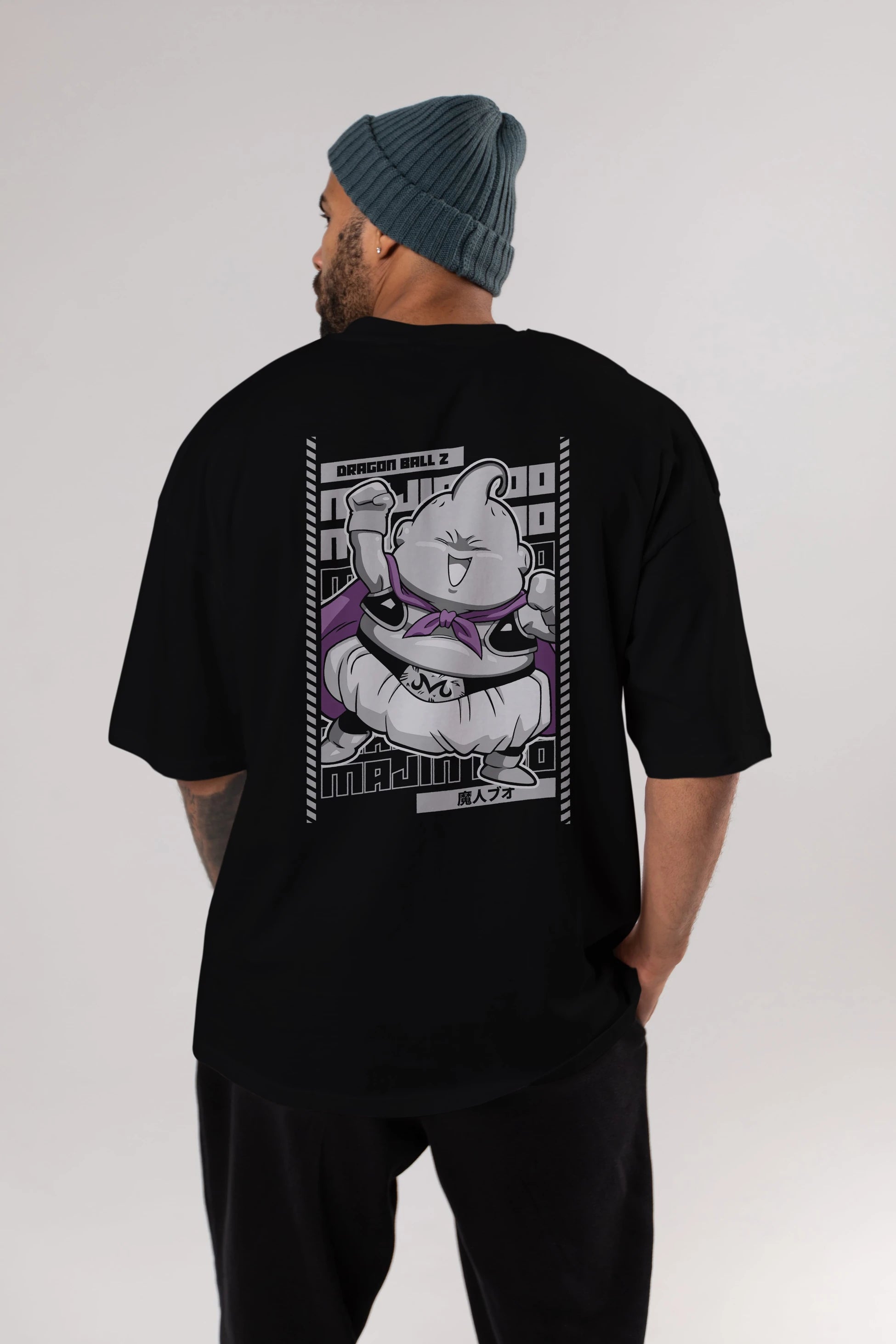 MAJIN BOO2 Anime Arka Baskılı Oversize t-shirt Erkek Kadın Unisex