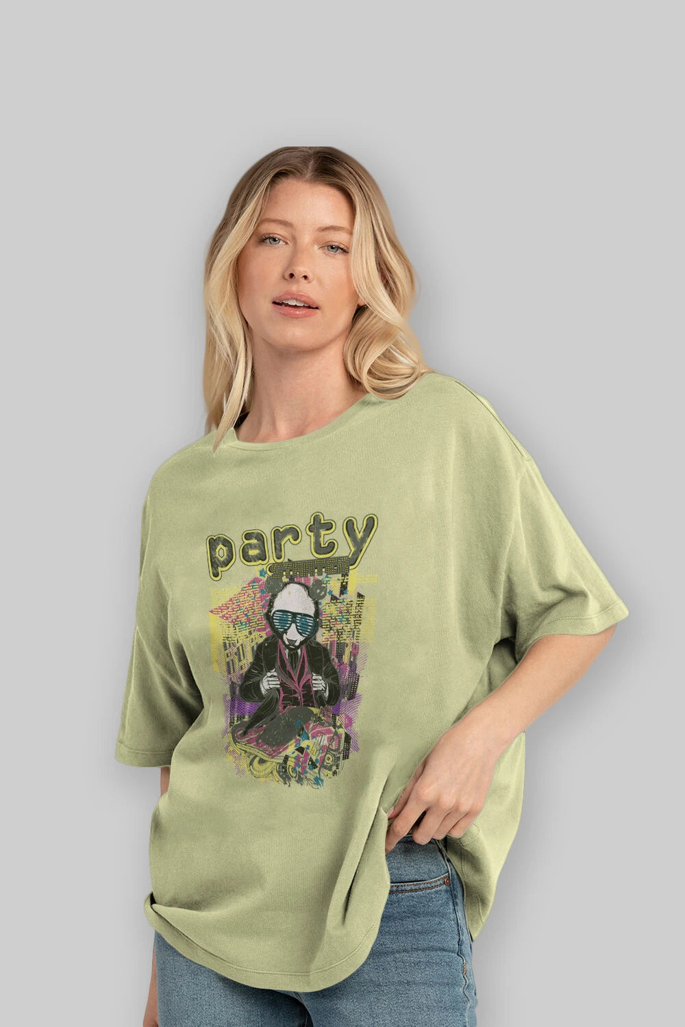 Party Starter Ön Baskılı Oversize t-shirt Erkek Kadın Unisex
