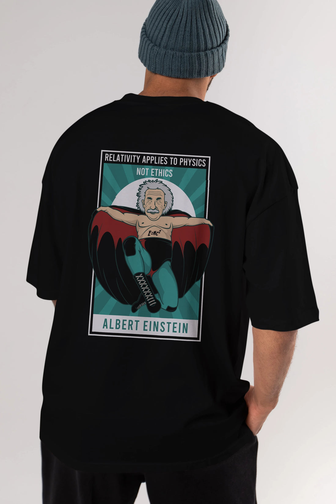 Nacho Libre Einstein Arka Baskılı Oversize t-shirt Erkek Kadın Unisex %100 Pamuk tişort
