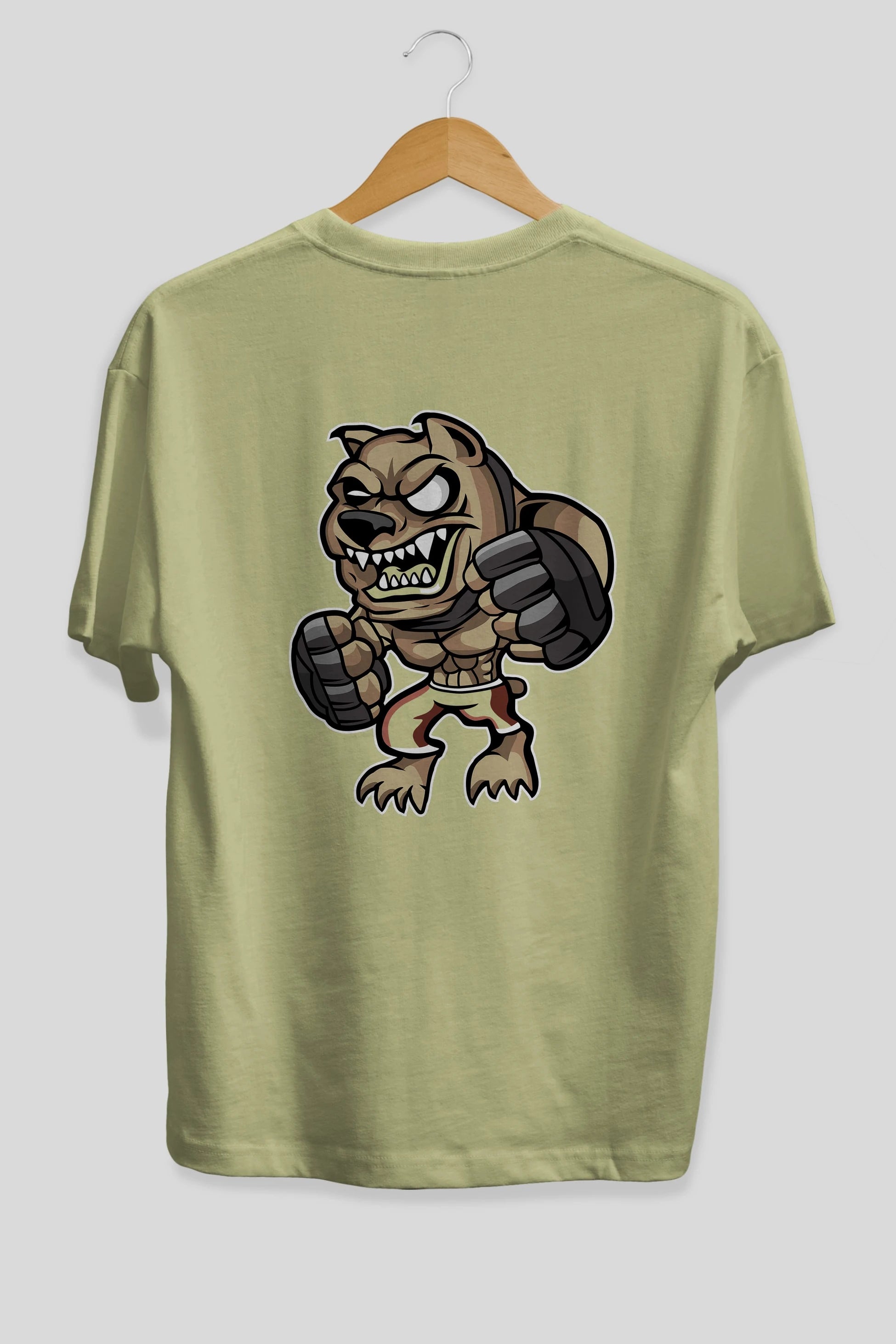 MMA Dog Arka Baskılı Oversize t-shirt Erkek Kadın Unisex %100 Pamuk tişort