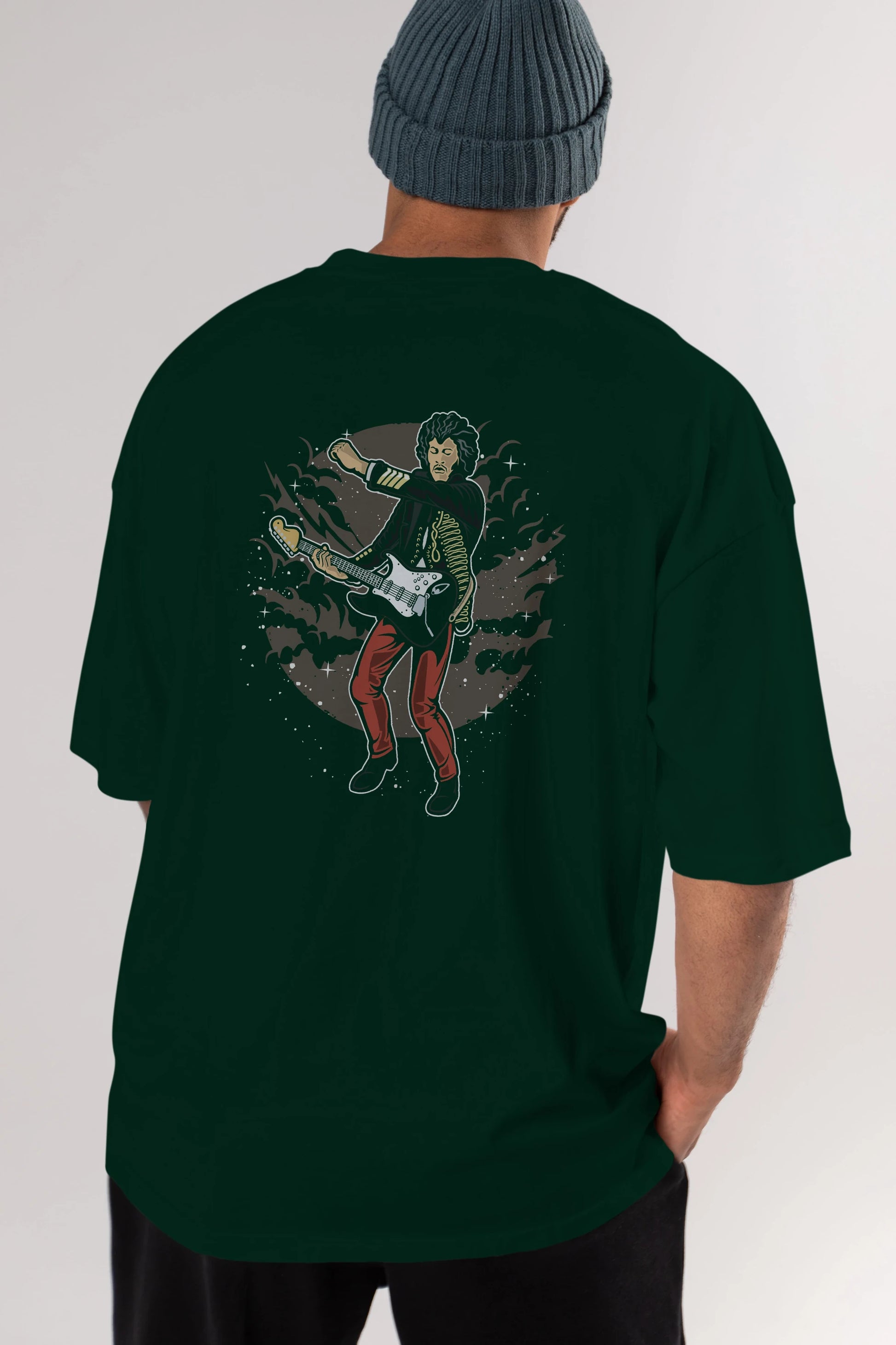 JIMMY HENDRIX Arka Baskılı Oversize t-shirt Erkek Kadın Unisex %100 Pamuk