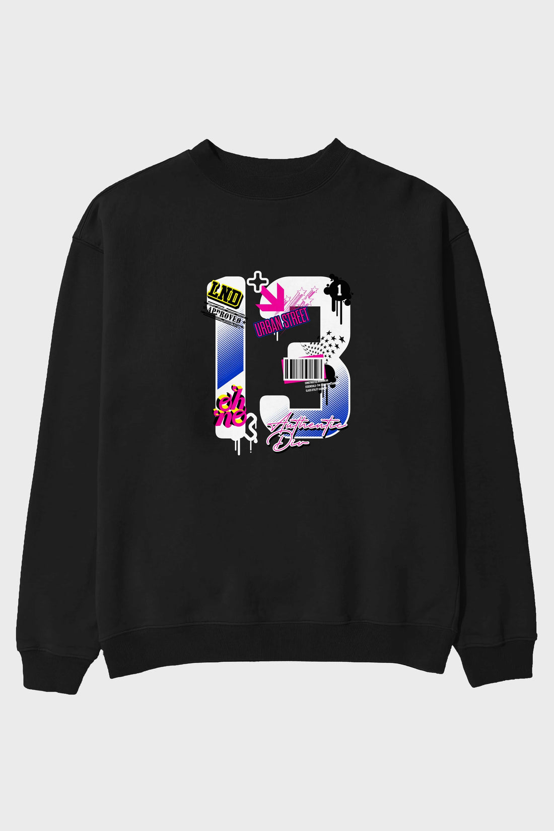 Urban Street 13 Ön Baskılı Oversize Sweatshirt Erkek Kadın Unisex