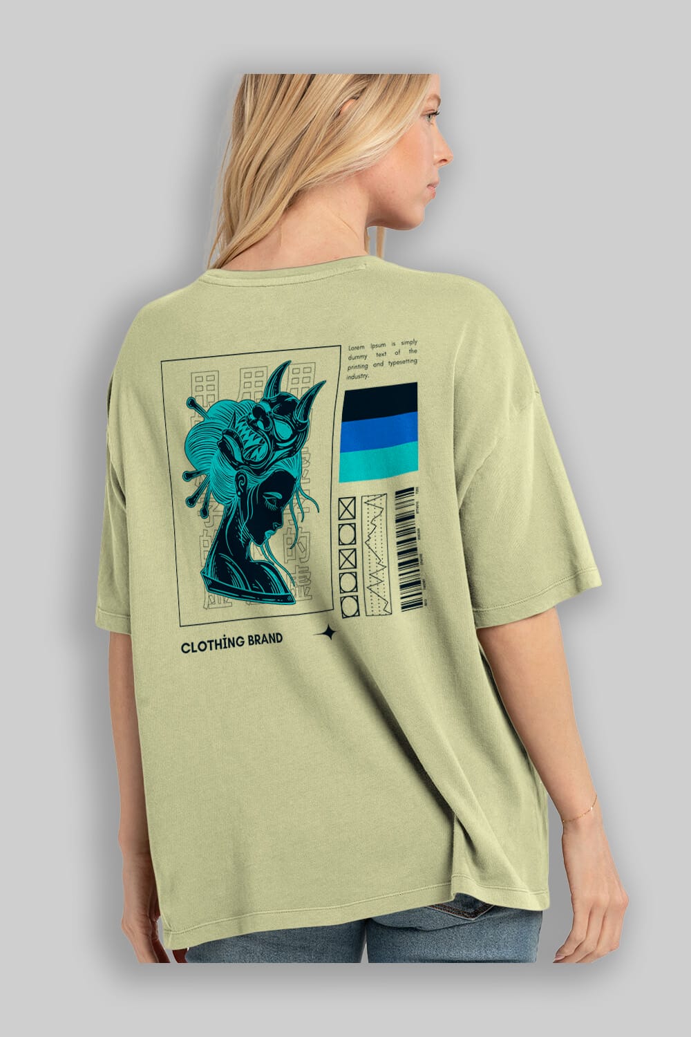 Hipster Japanese Style 2 Arka Baskılı Oversize t-shirt Erkek Kadın Unisex