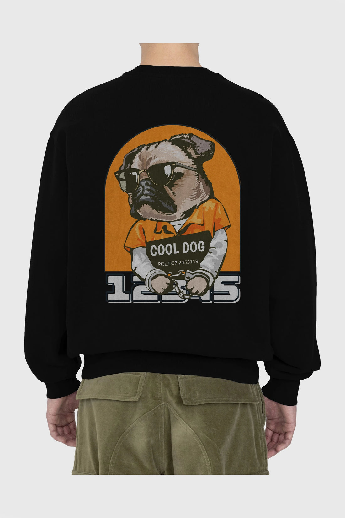 Cool Dog Arka Baskılı Oversize Sweatshirt Erkek Kadın Unisex