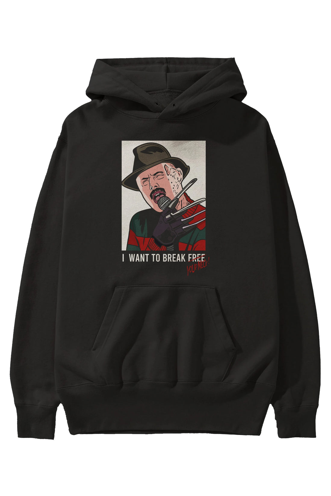 Freddy Merkrueger Ön Baskılı Hoodie Oversize Kapüşonlu Sweatshirt Erkek Kadın Unisex