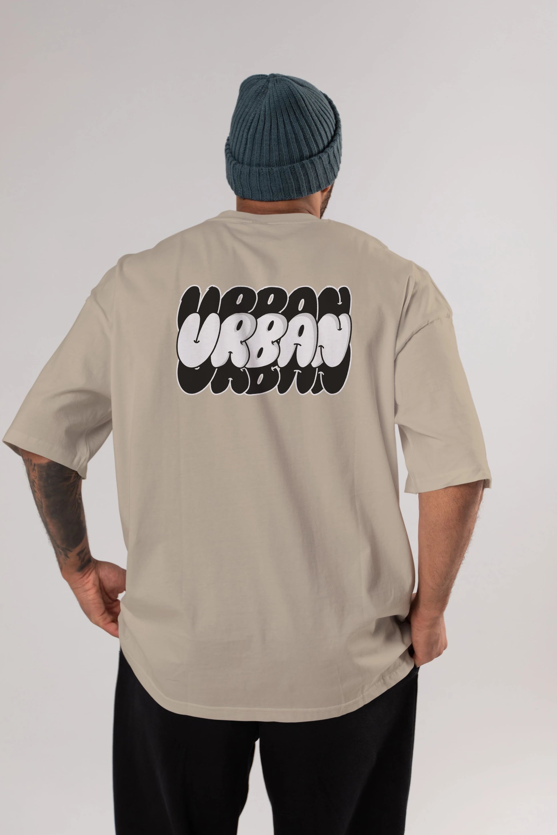 Urban Yazılı Arka Baskılı Oversize t-shirt Erkek Kadın Unisex
