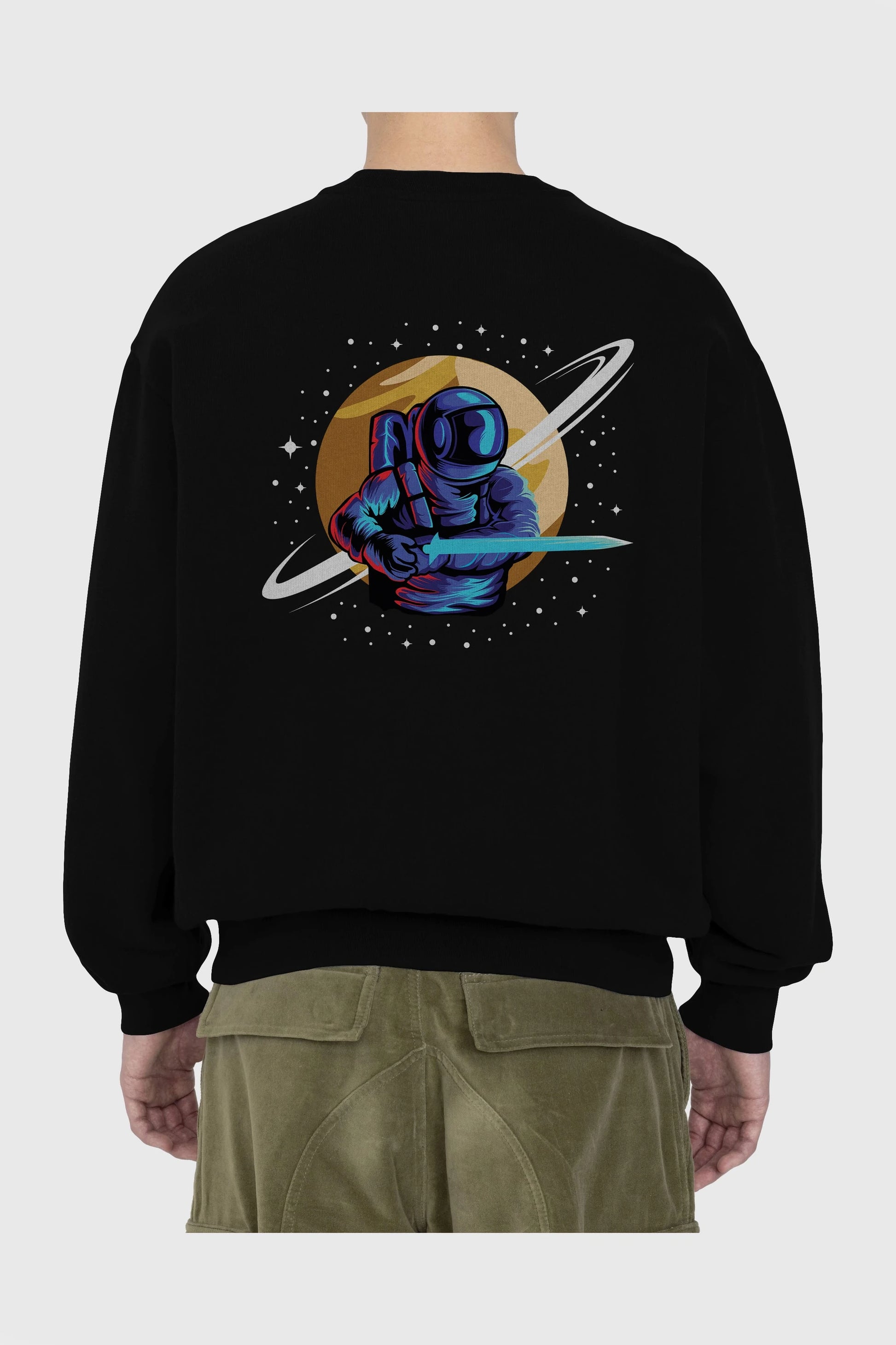 Astro Knight Arka Baskılı Oversize Sweatshirt Erkek Kadın Unisex