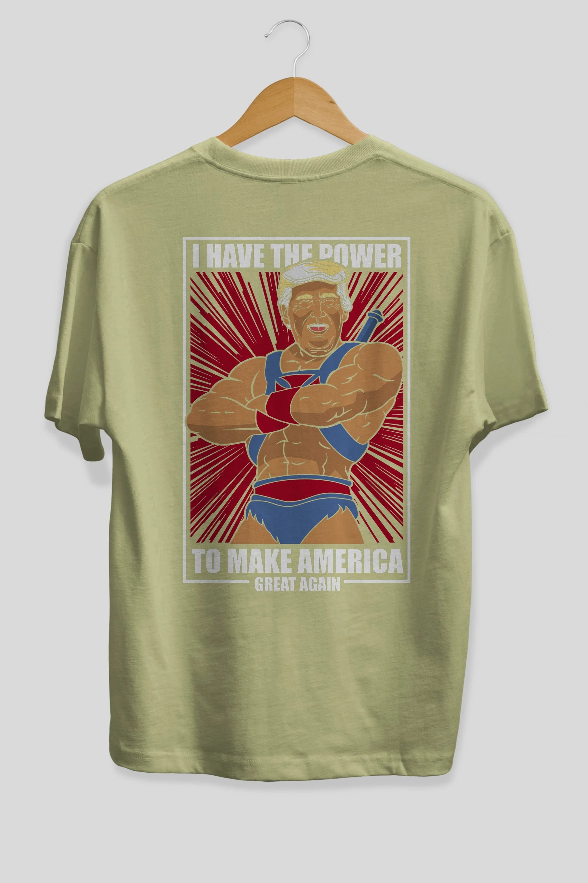 Trump Heman Arka Baskılı Oversize t-shirt Erkek Kadın Unisex %100 Pamuk tişort