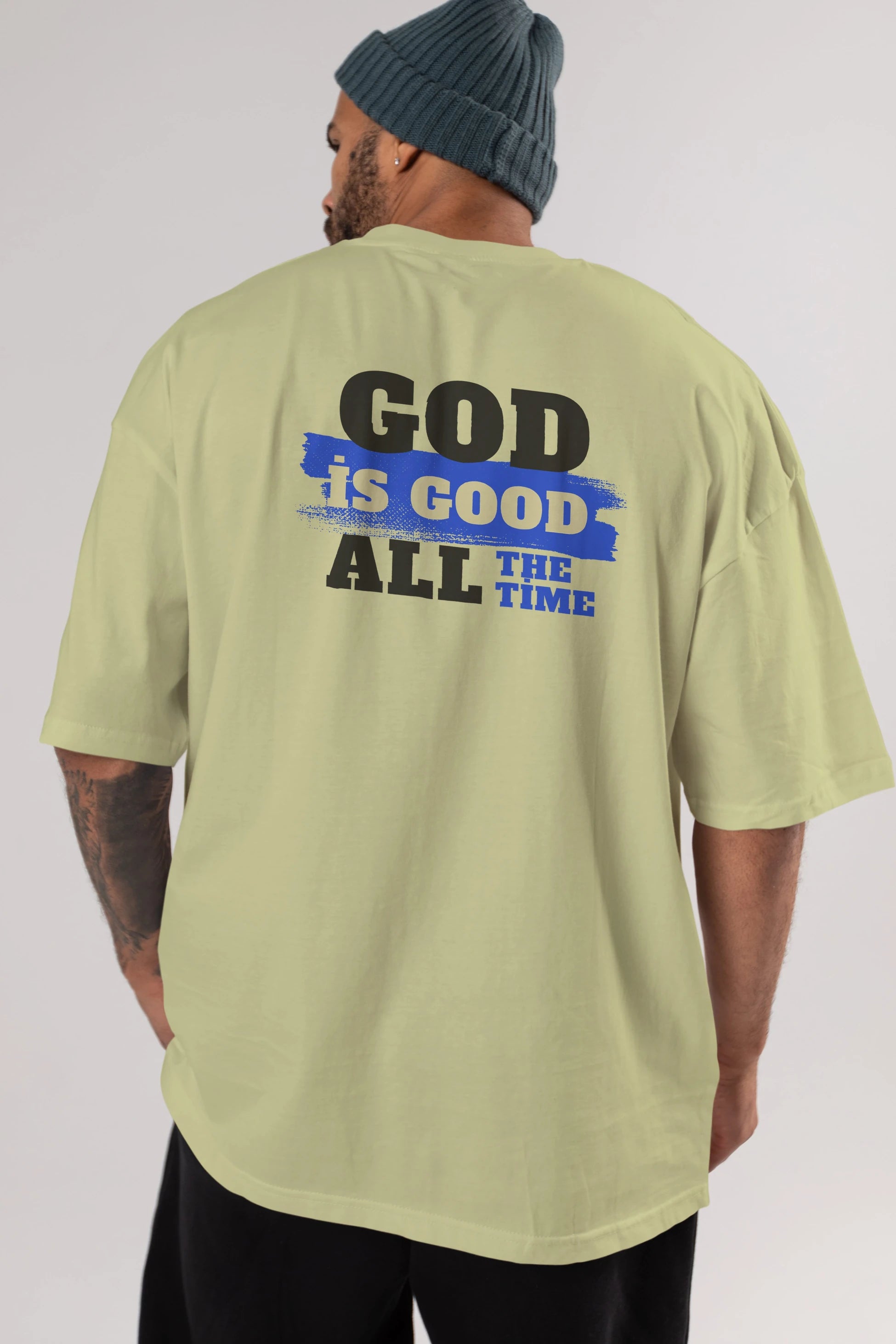 God is Good Yazılı Arka Baskılı Oversize t-shirt Erkek Kadın Unisex
