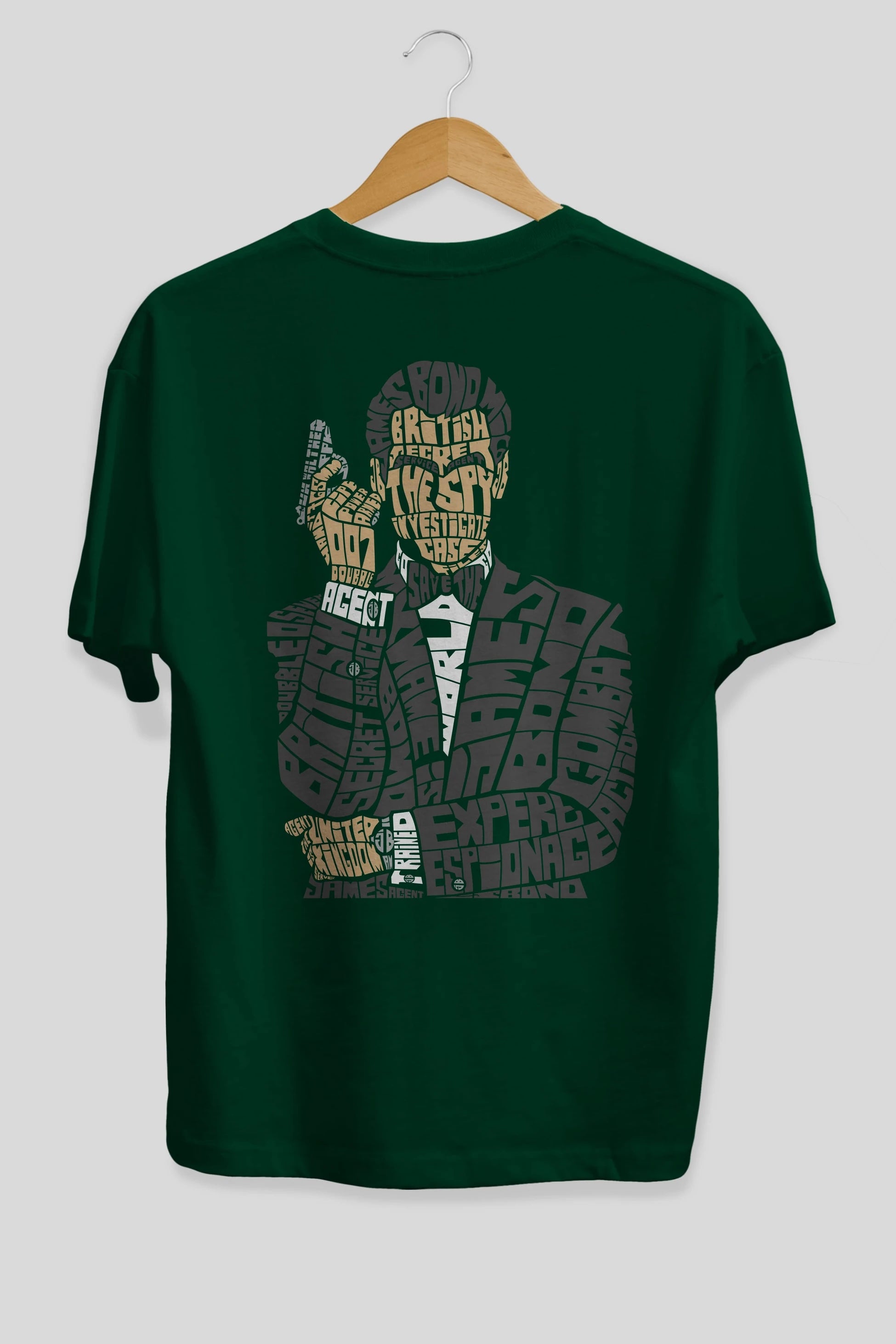 James Bond Arka Baskılı Oversize t-shirt %100 pamuk Erkek Kadın Unisex