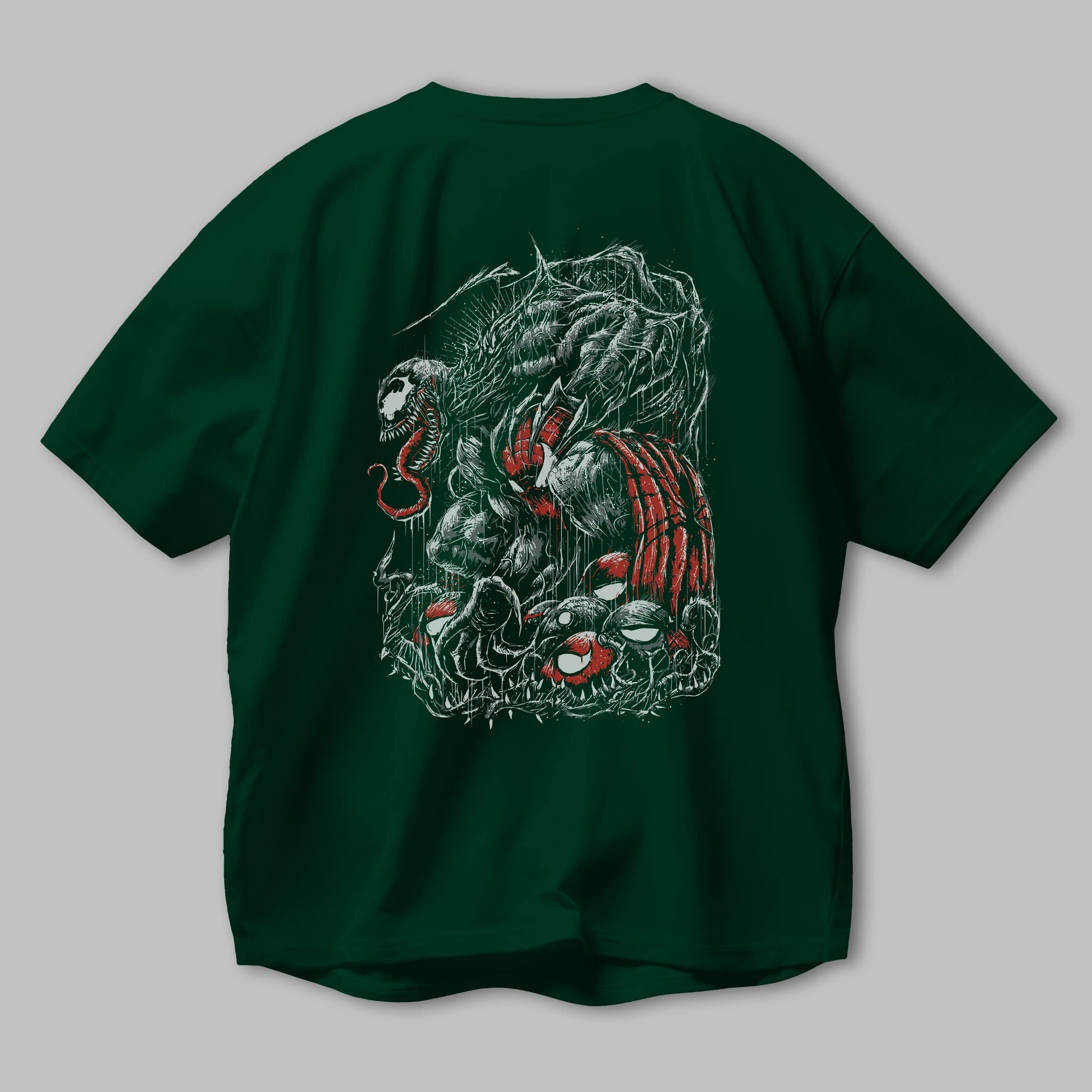 Venom (14) Arka Baskılı Oversize t-shirt Erkek Kadın Unisex %100 Pamuk Bisiklet Yaka tişort