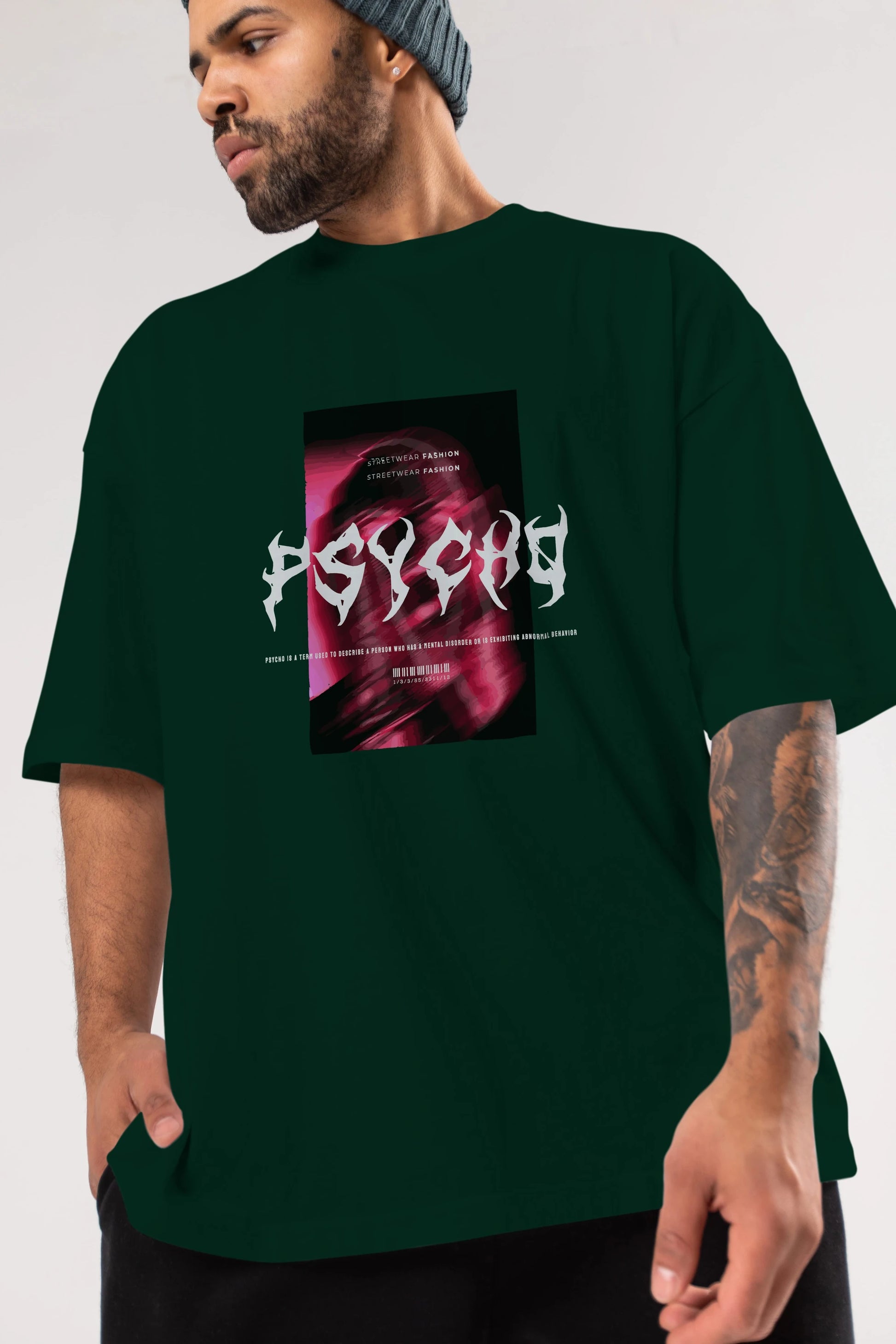 Psycho Streetwear Ön Baskılı Oversize t-shirt Erkek Kadın Unisex