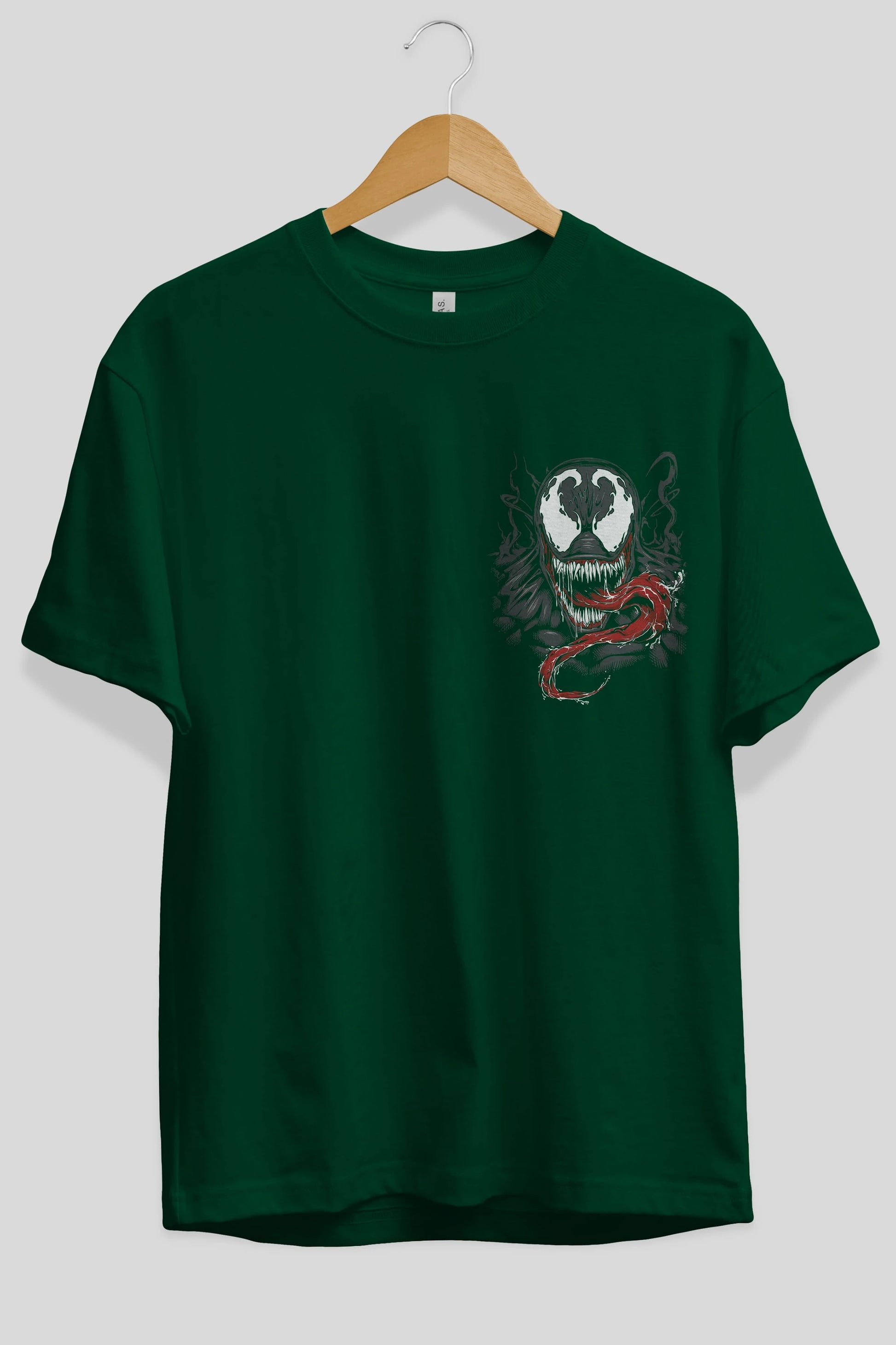 Venom (18) Ön Sol Baskılı Oversize t-shirt Erkek Kadın Unisex %100 Pamuk Bisiklet Yaka tişort