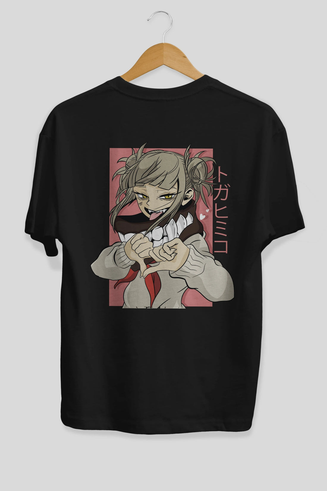 Himiko Toga Anime Arka Baskılı Oversize t-shirt Erkek Kadın Unisex