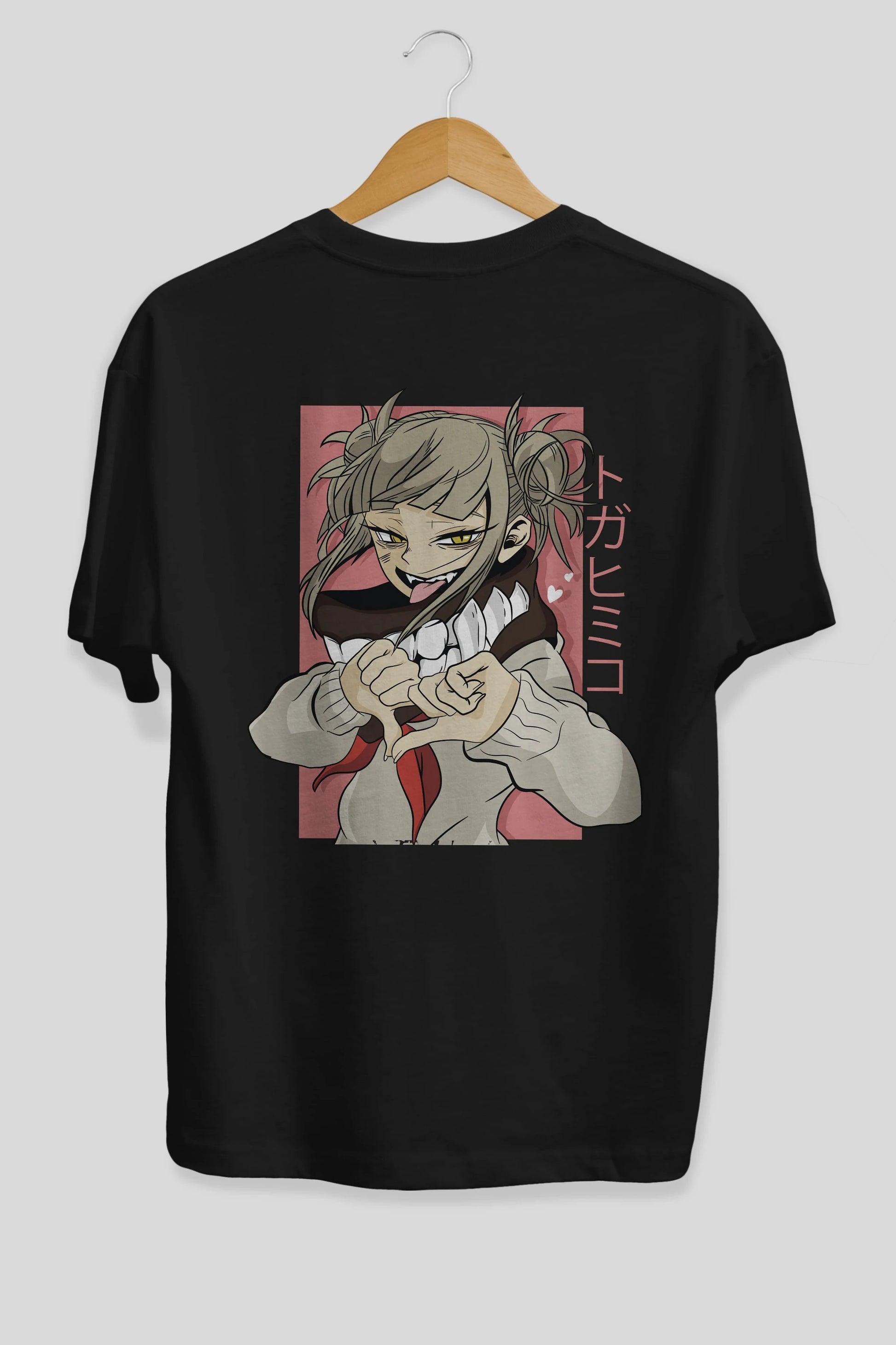 Himiko Toga Anime Arka Baskılı Oversize t-shirt Erkek Kadın Unisex