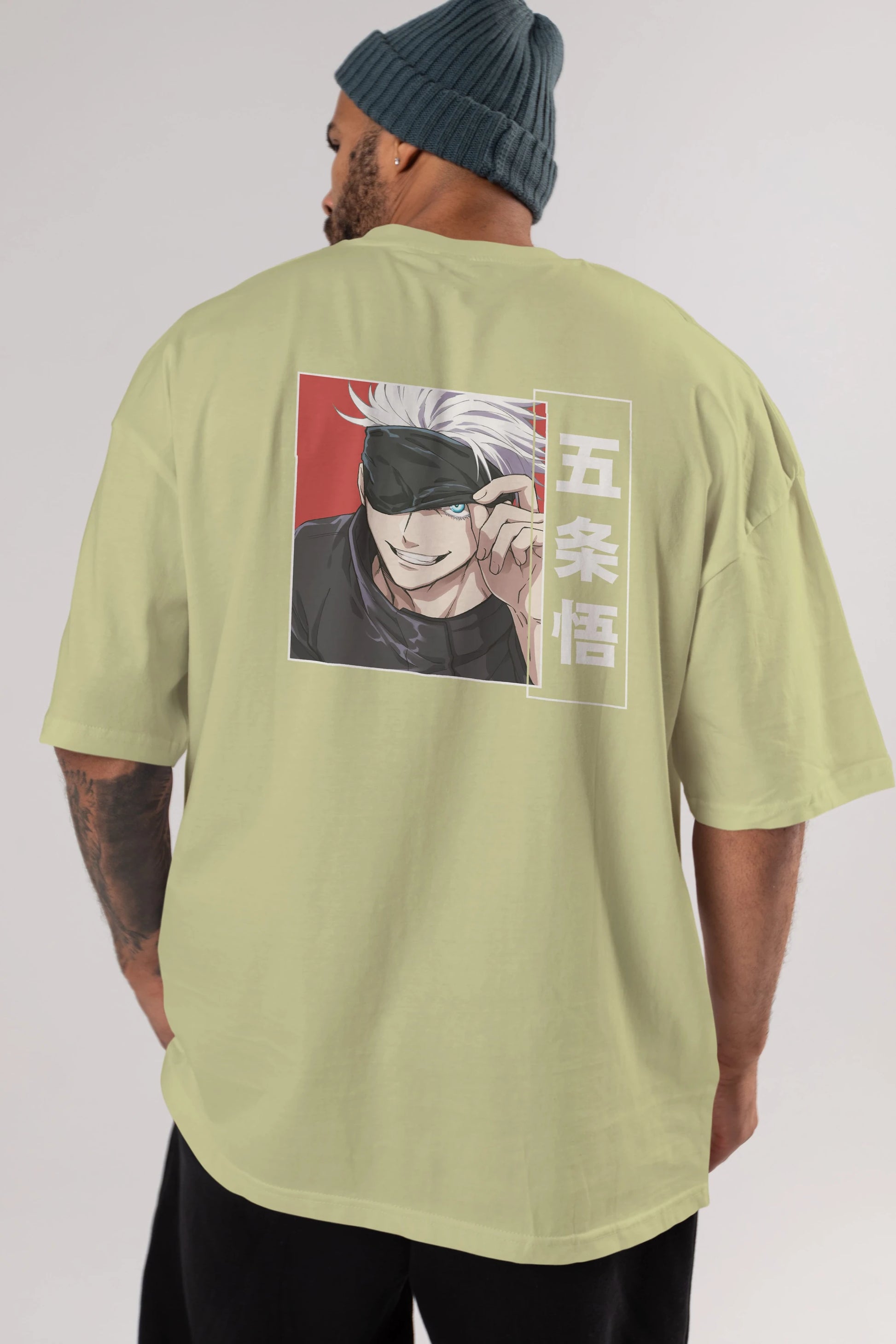 JUJUTSU KAISEN Anime Arka Baskılı Oversize t-shirt Erkek Kadın Unisex
