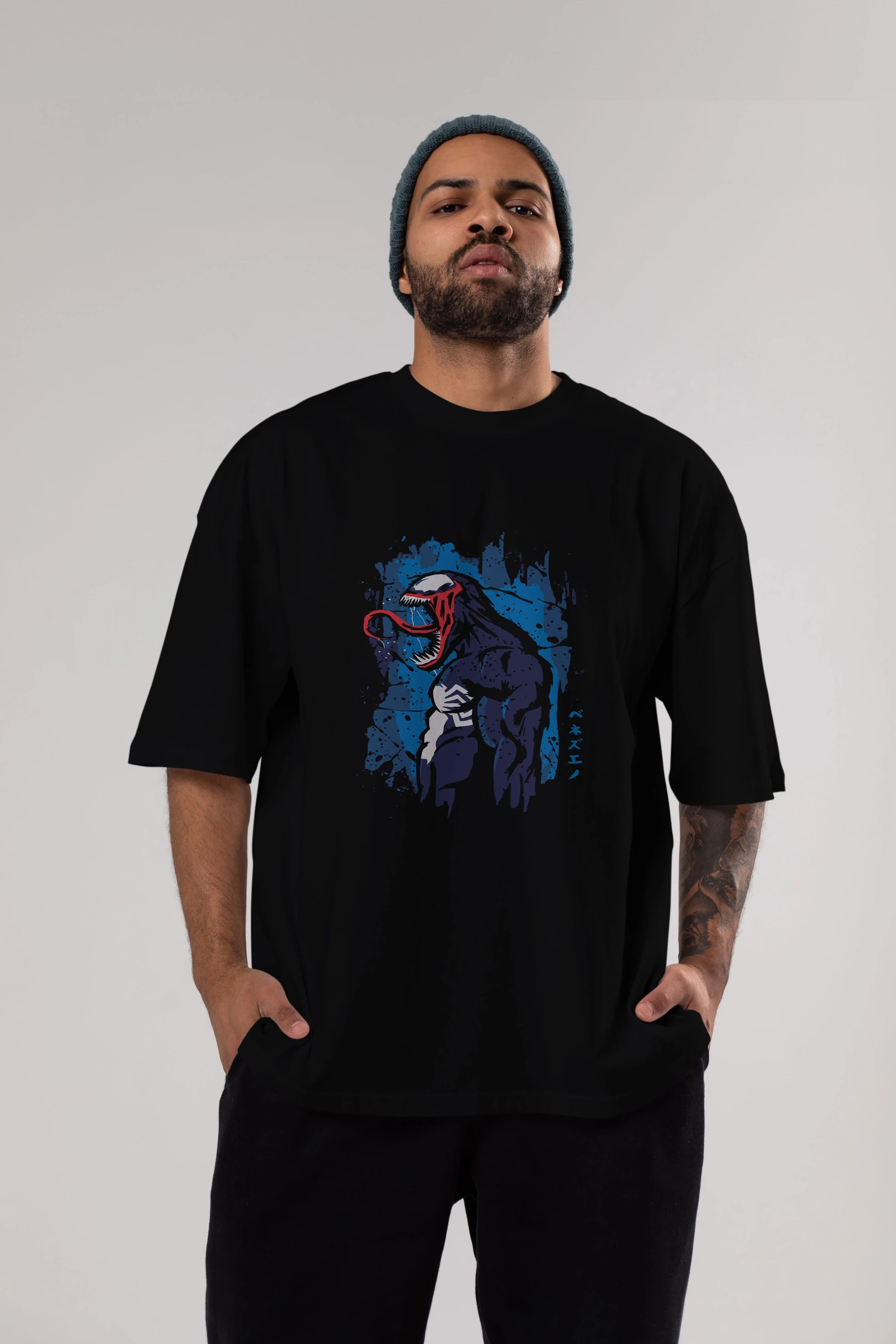 Venom (24) Ön Baskılı Oversize t-shirt Erkek Kadın Unisex %100 Pamuk Bisiklet Yaka tişort