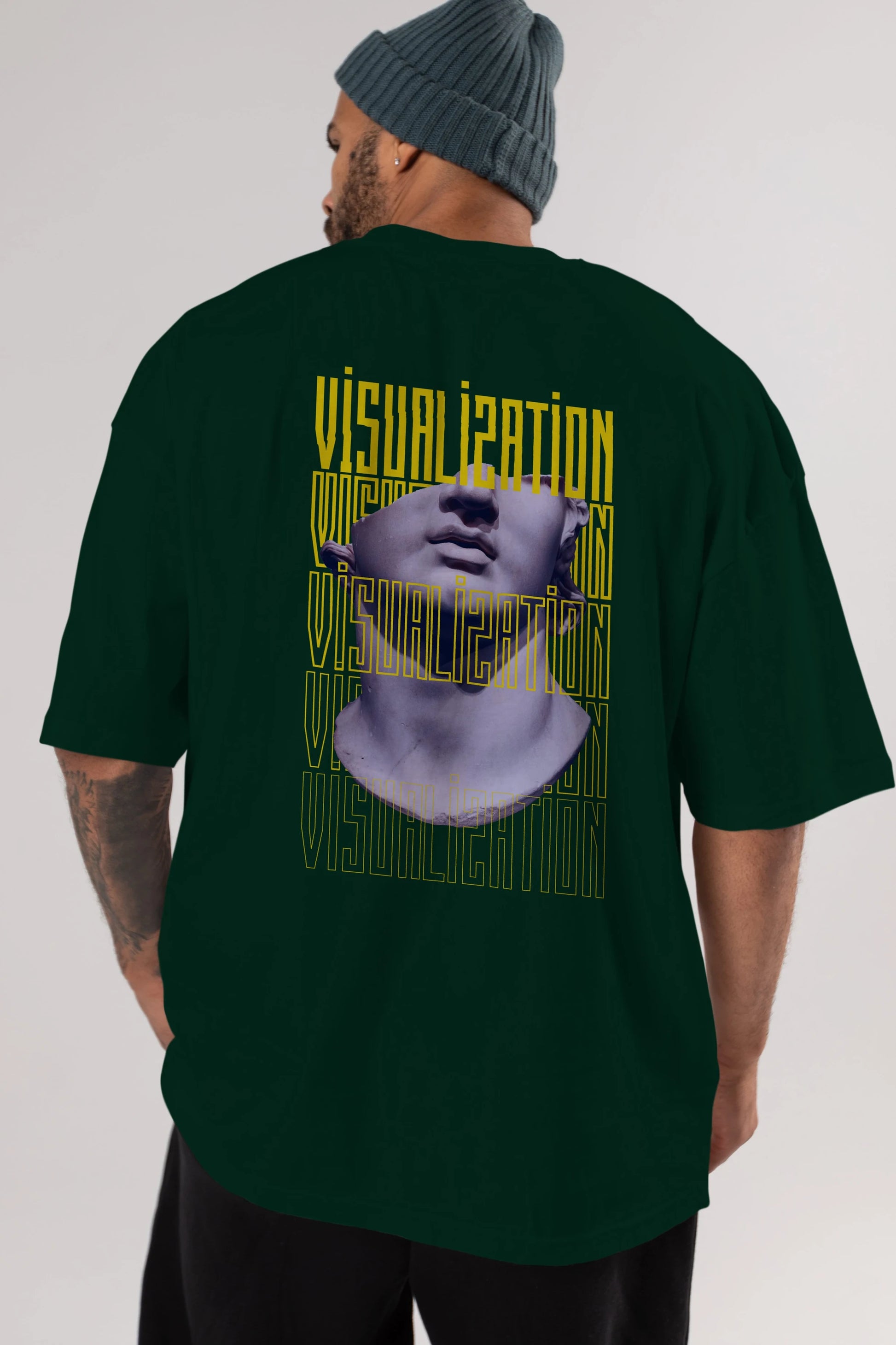 Visualization Yazılı Arka Baskılı Oversize t-shirt Erkek Kadın Unisex