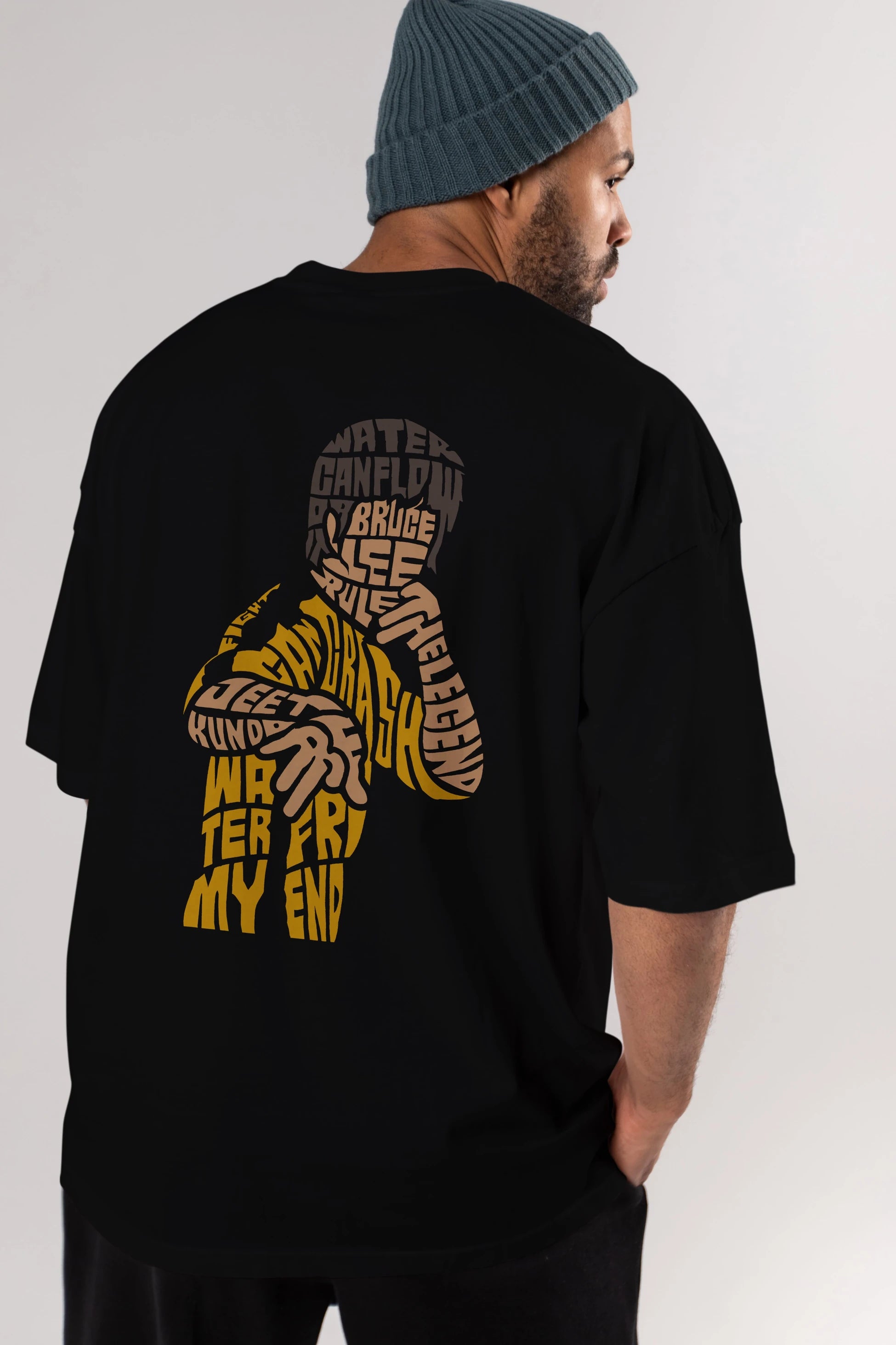 Bruce Lee Arka Baskılı Oversize t-shirt %100 pamuk Erkek Kadın Unisex