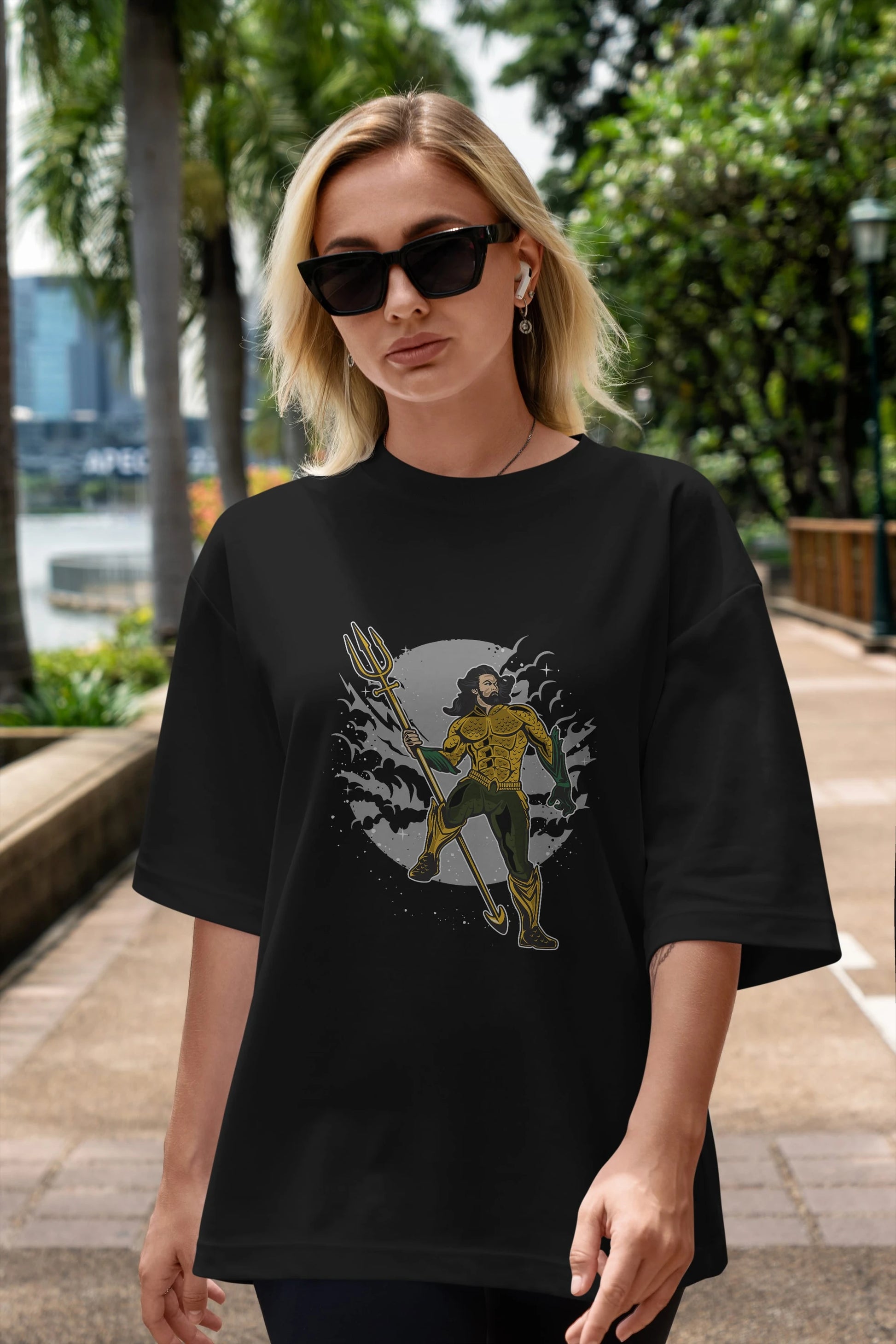 AQUAMAN Ön Baskılı Oversize t-shirt Erkek Kadın Unisex %100 Pamuk tişort