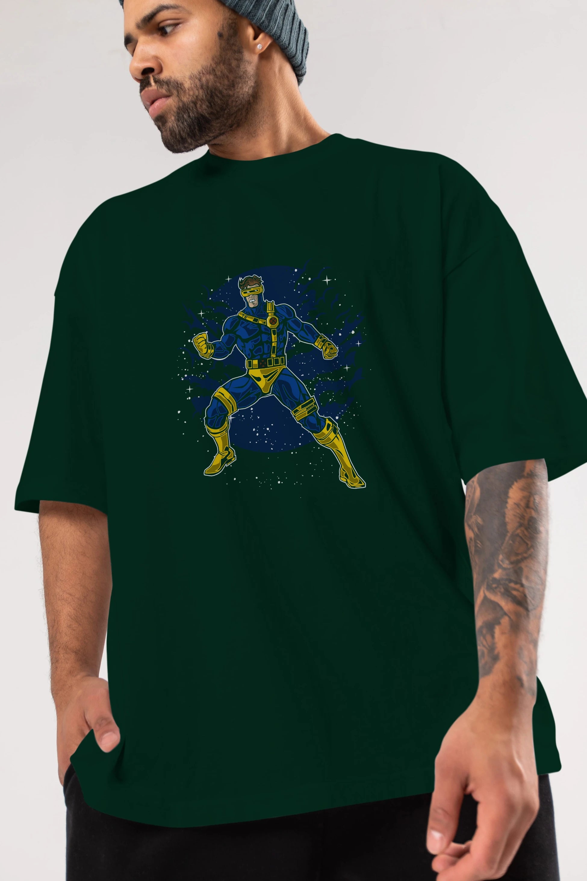 CYCLOPS Ön Baskılı Oversize t-shirt Erkek Kadın Unisex %100 Pamuk tişort
