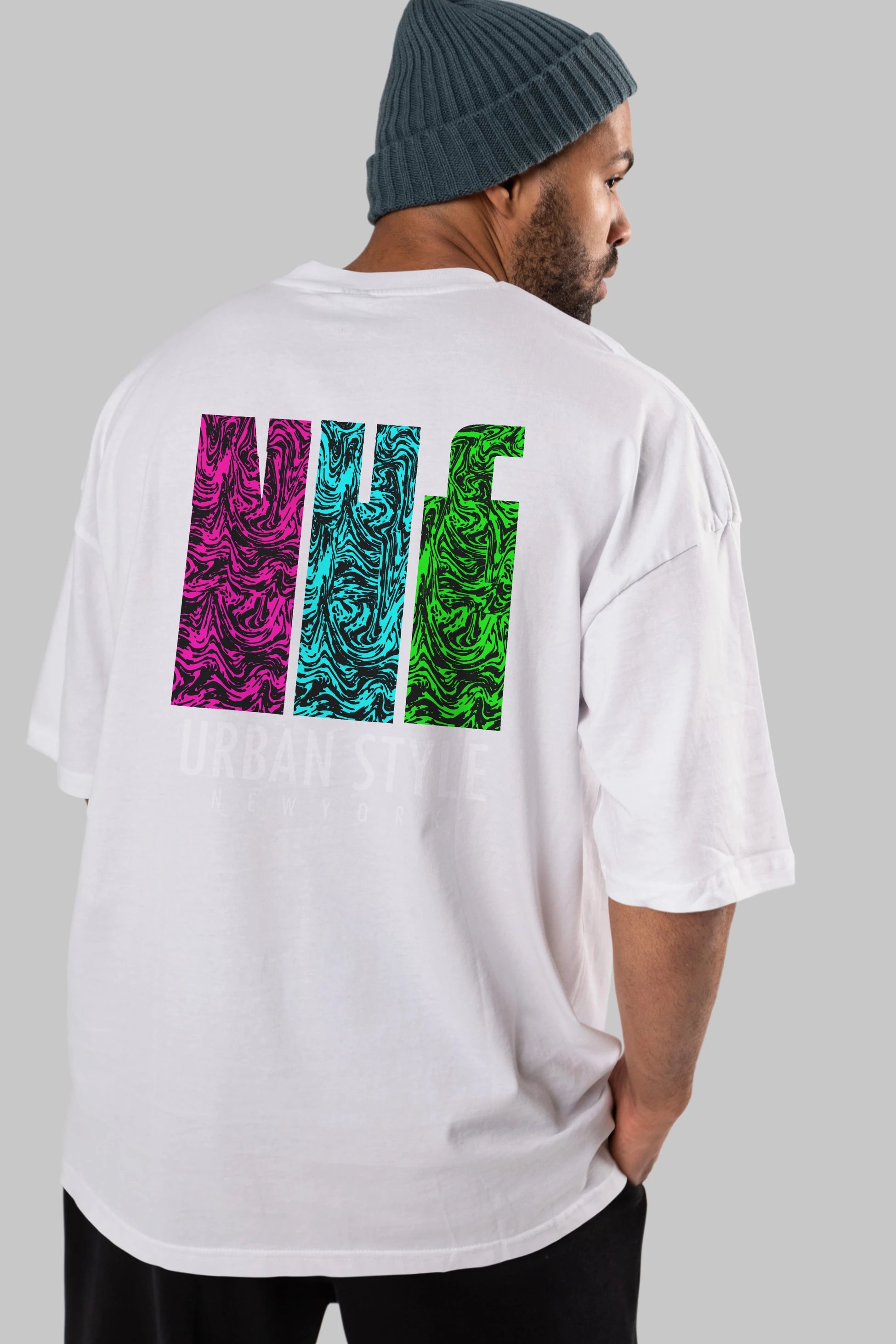 Urban Style Newyork Arka Baskılı Oversize t-shirt Erkek Kadın Unisex