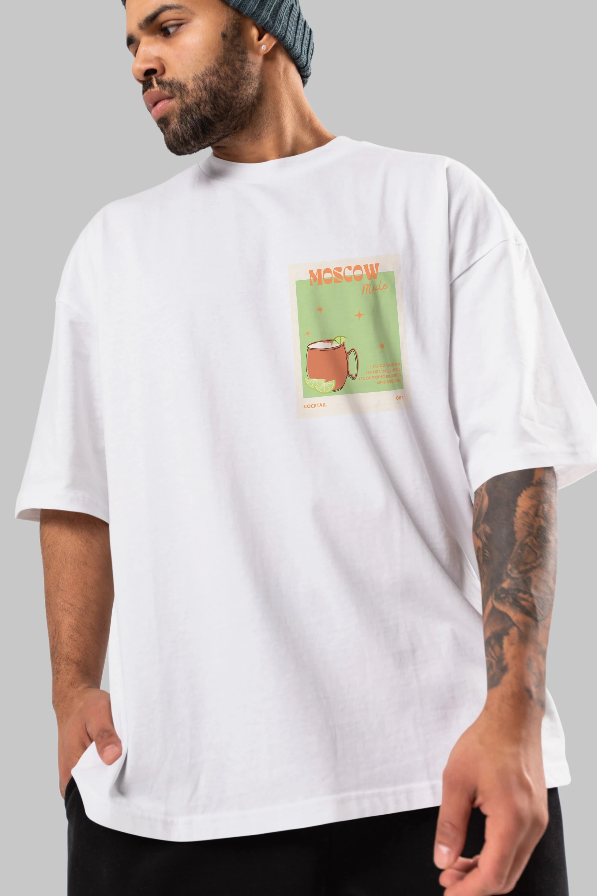 Moscow Mule 2 Ön Sol Baskılı Oversize t-shirt Erkek Kadın Unisex %100 Pamuk Bisiklet Yaka tişort