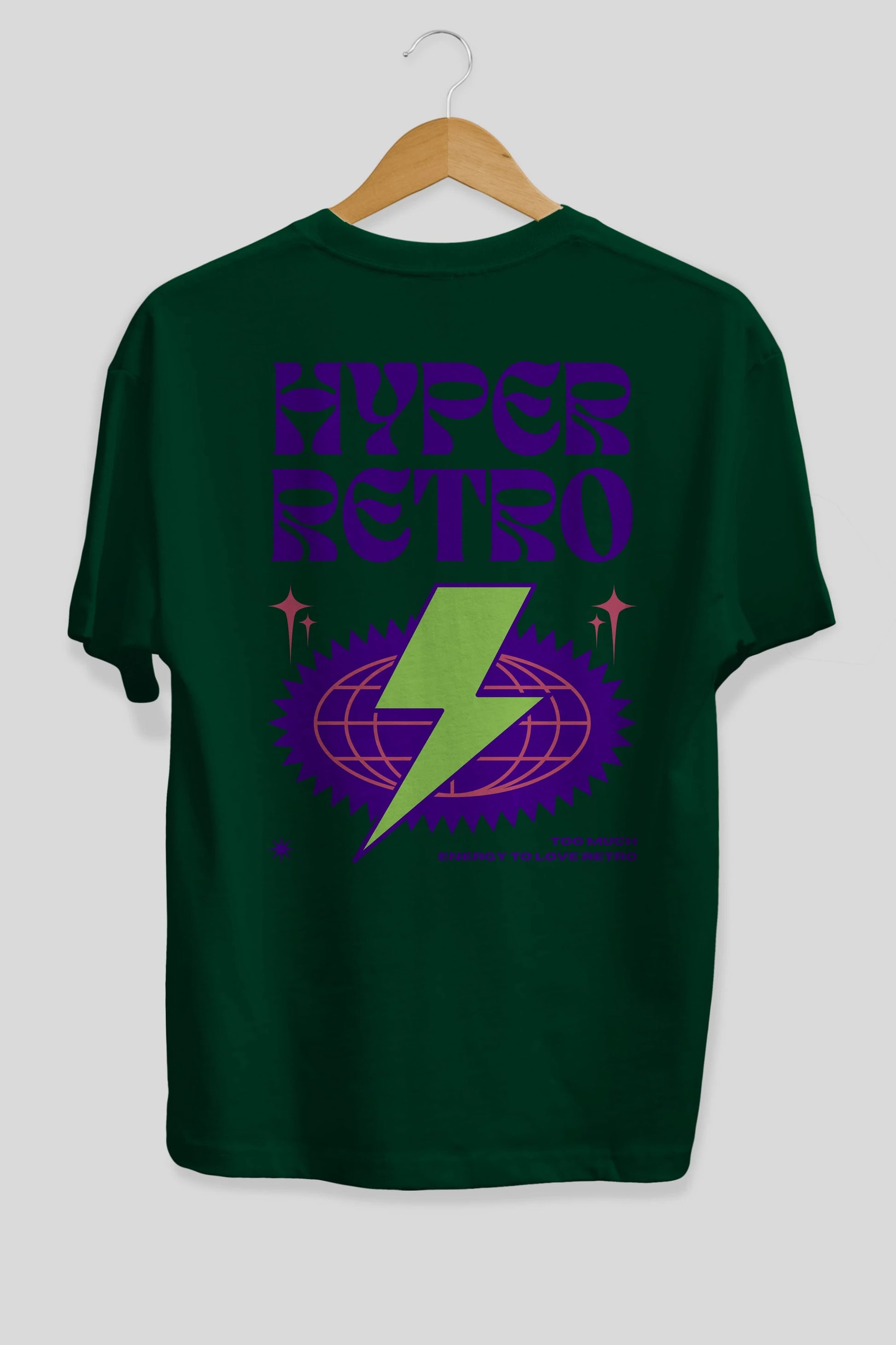 Hyper Retro Yazılı Arka Baskılı Oversize t-shirt Erkek Kadın Unisex