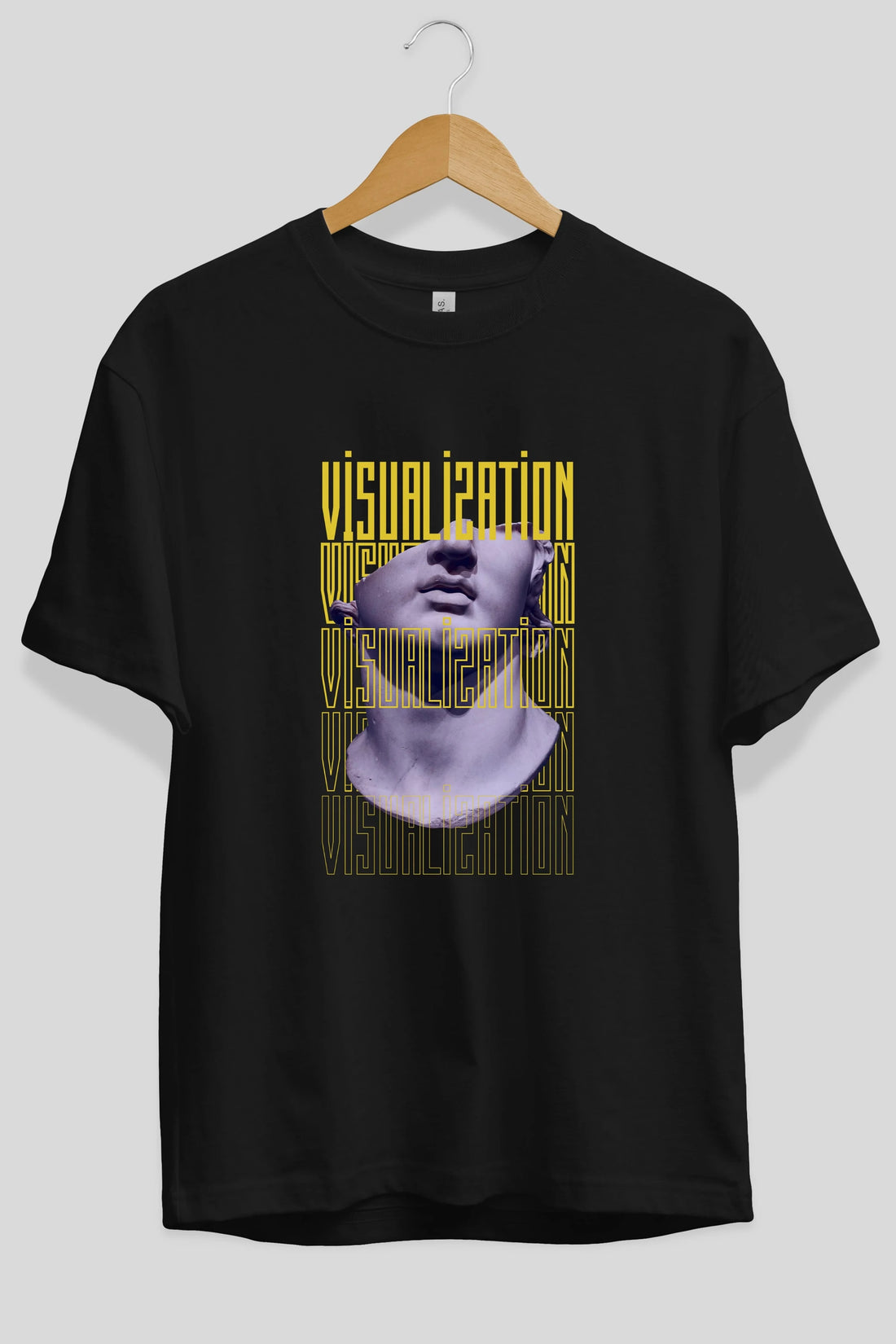 Visualization Yazılı Ön Baskılı Oversize t-shirt Erkek Kadın Unisex