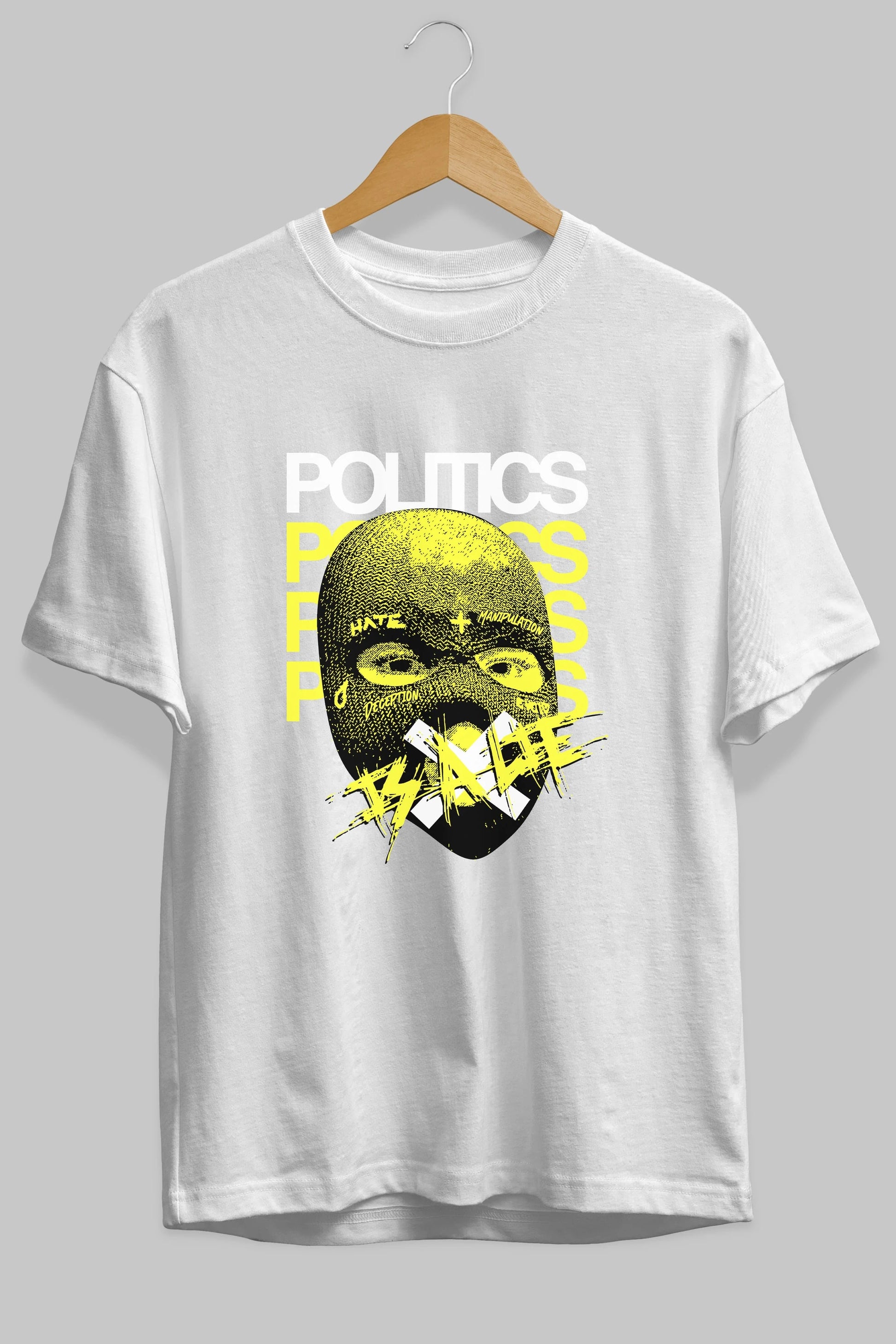 Politics is a Lie Ön Baskılı Oversize t-shirt Erkek Kadın Unisex