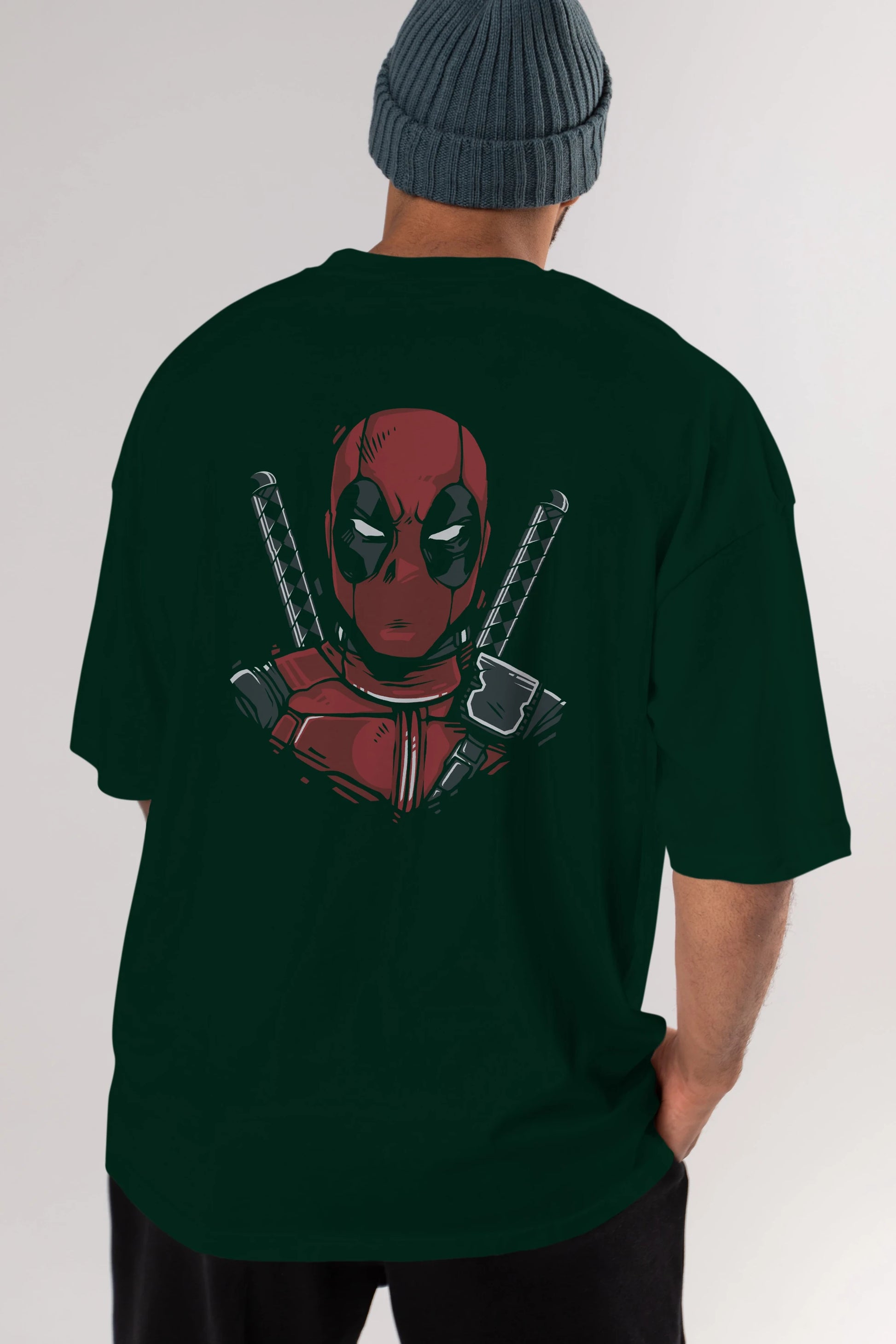 Deadpool (4) Arka Baskılı Oversize t-shirt Erkek Kadın Unisex %100 Pamuk Bisiklet Yaka tişort
