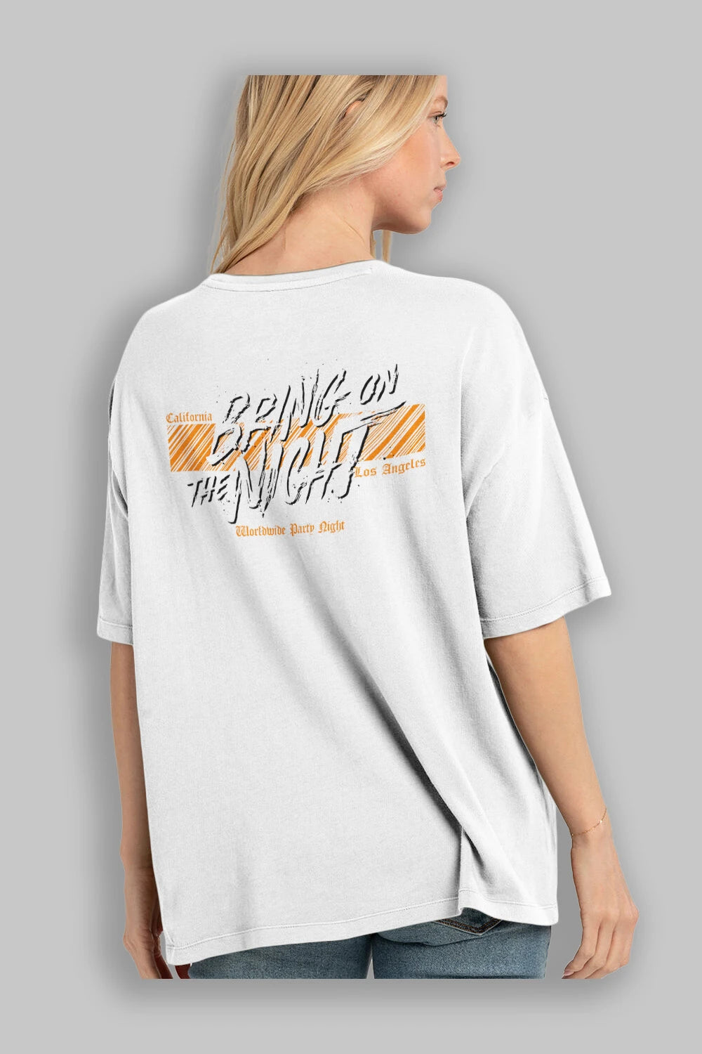 Bring on The Night Arka Baskılı Oversize t-shirt Erkek Kadın Unisex