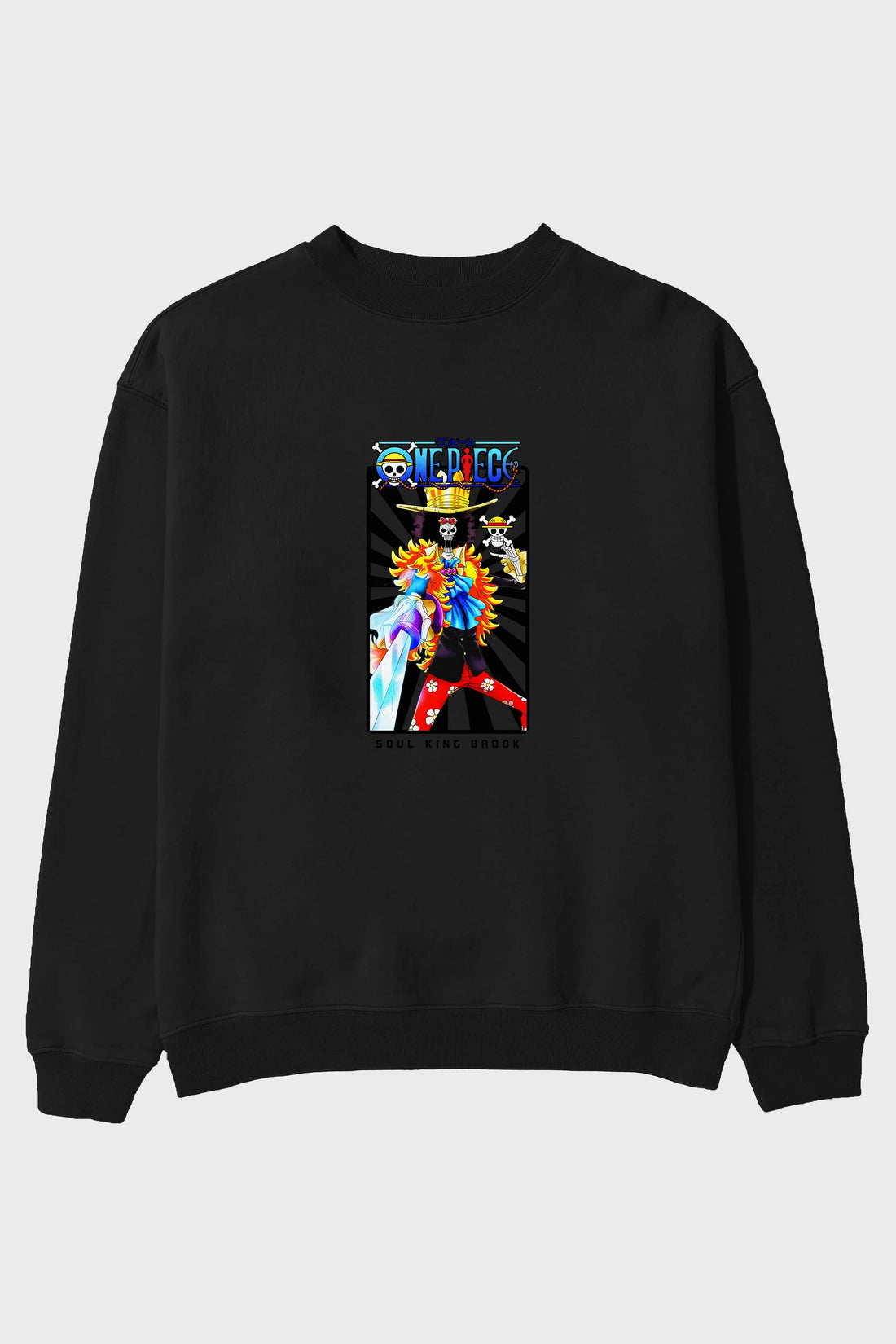Brook Ön Baskılı Anime Oversize Sweatshirt Erkek Kadın Unisex