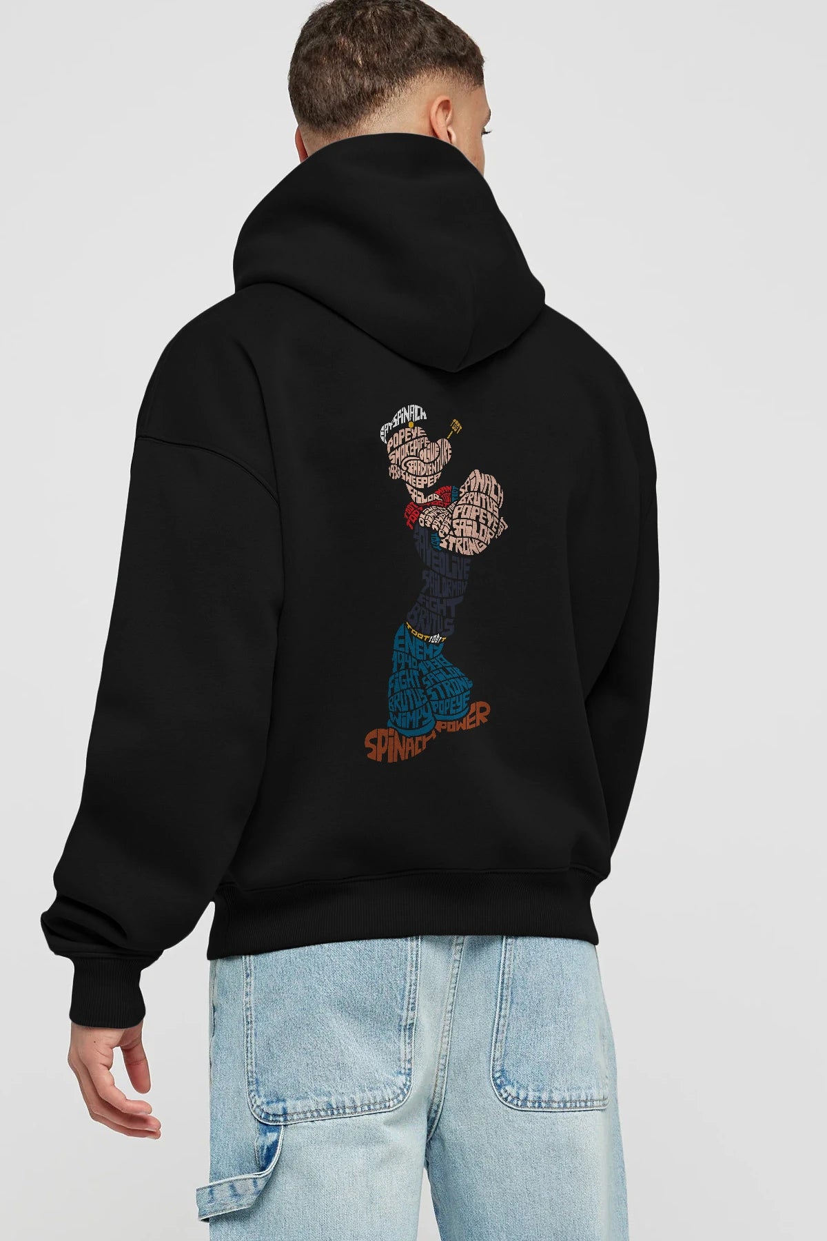 Sailorman Arka Baskılı Hoodie Oversize Kapüşonlu Sweatshirt Erkek Kadın Unisex
