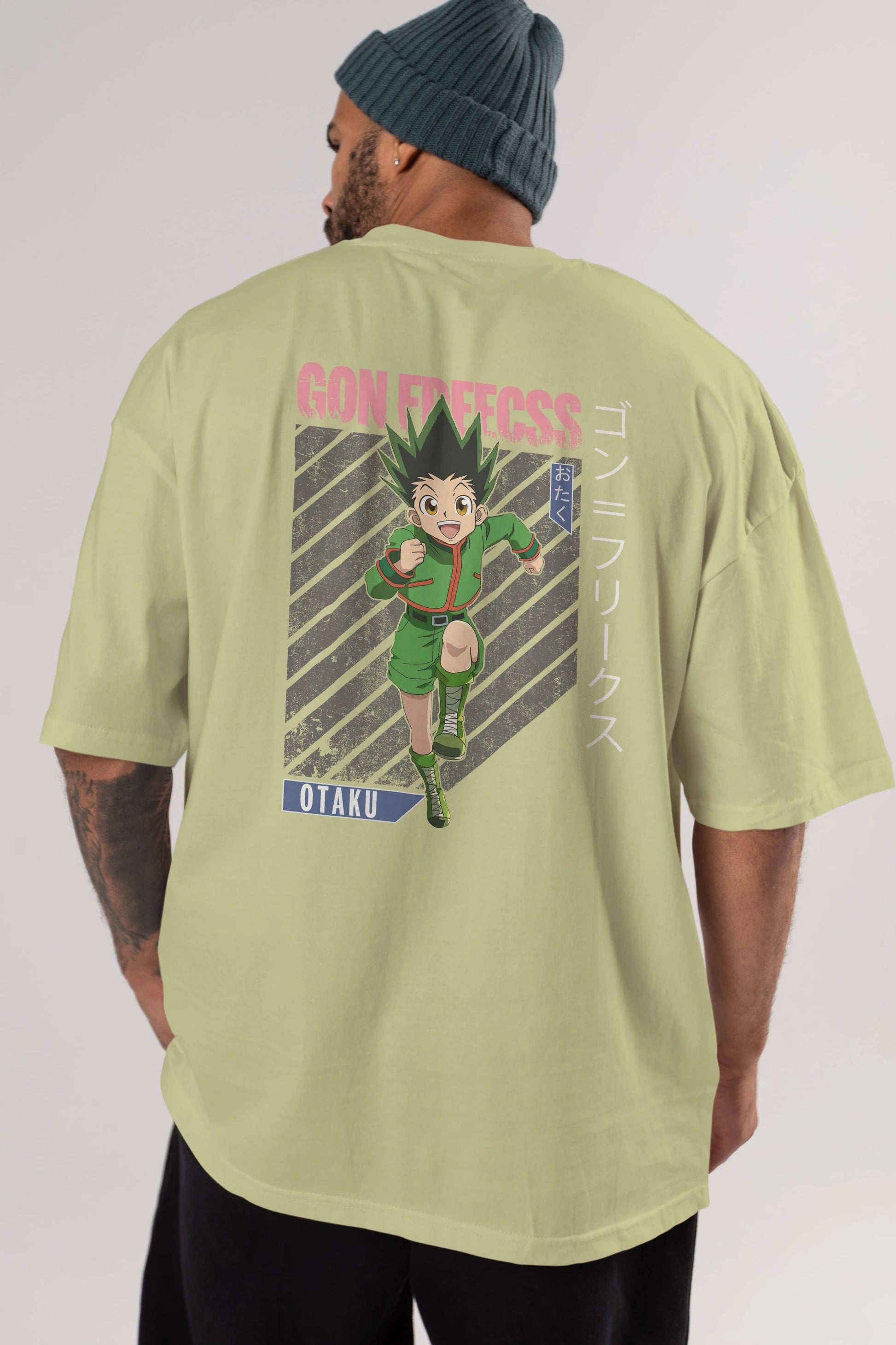 Gon Freecss HUNTER X HUNTER Anime Arka Baskılı Oversize t-shirt Erkek Kadın Unisex