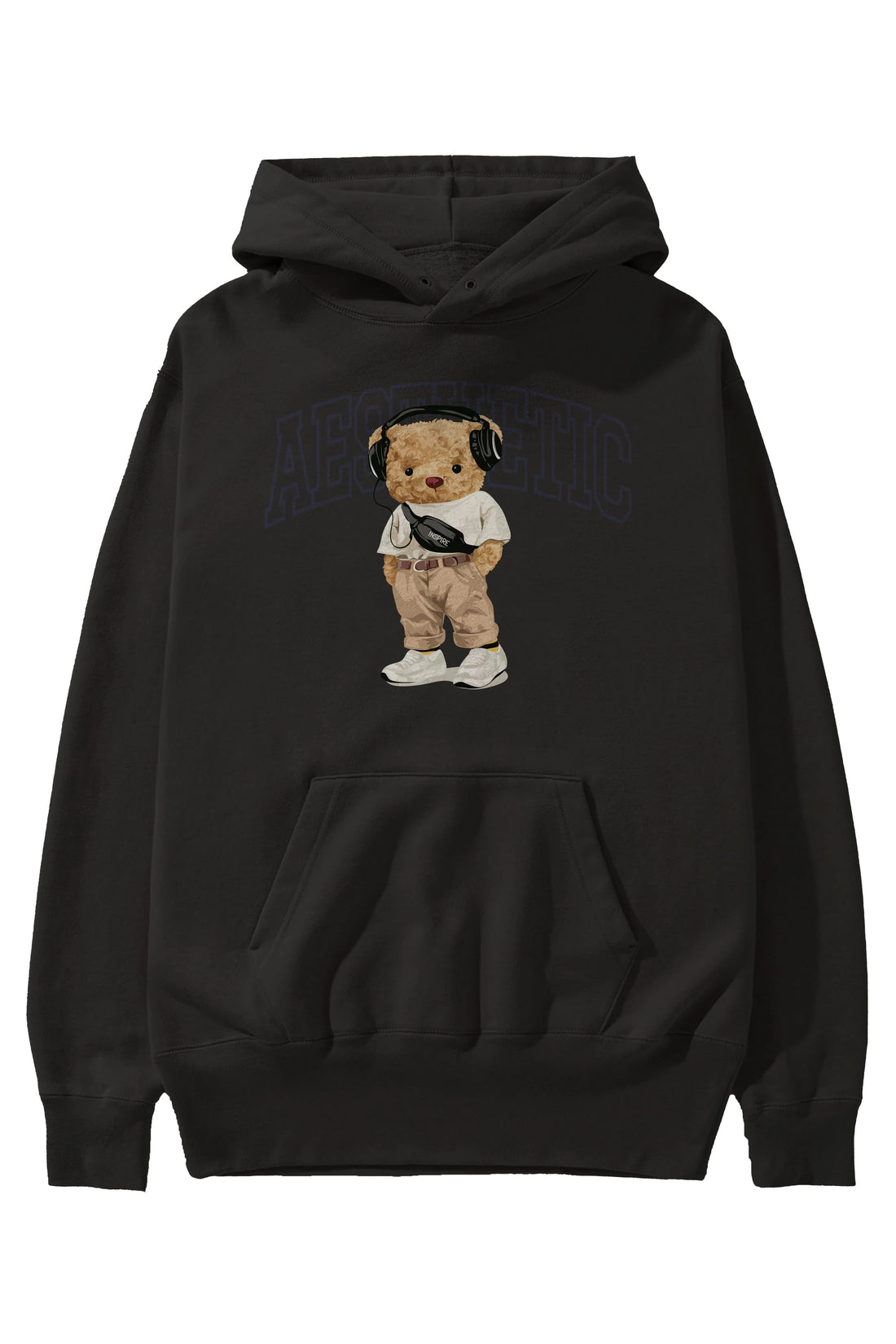 Teddy Bear Aesthetıc Ön Baskılı Hoodie Oversize Kapüşonlu Sweatshirt Erkek Kadın Unisex