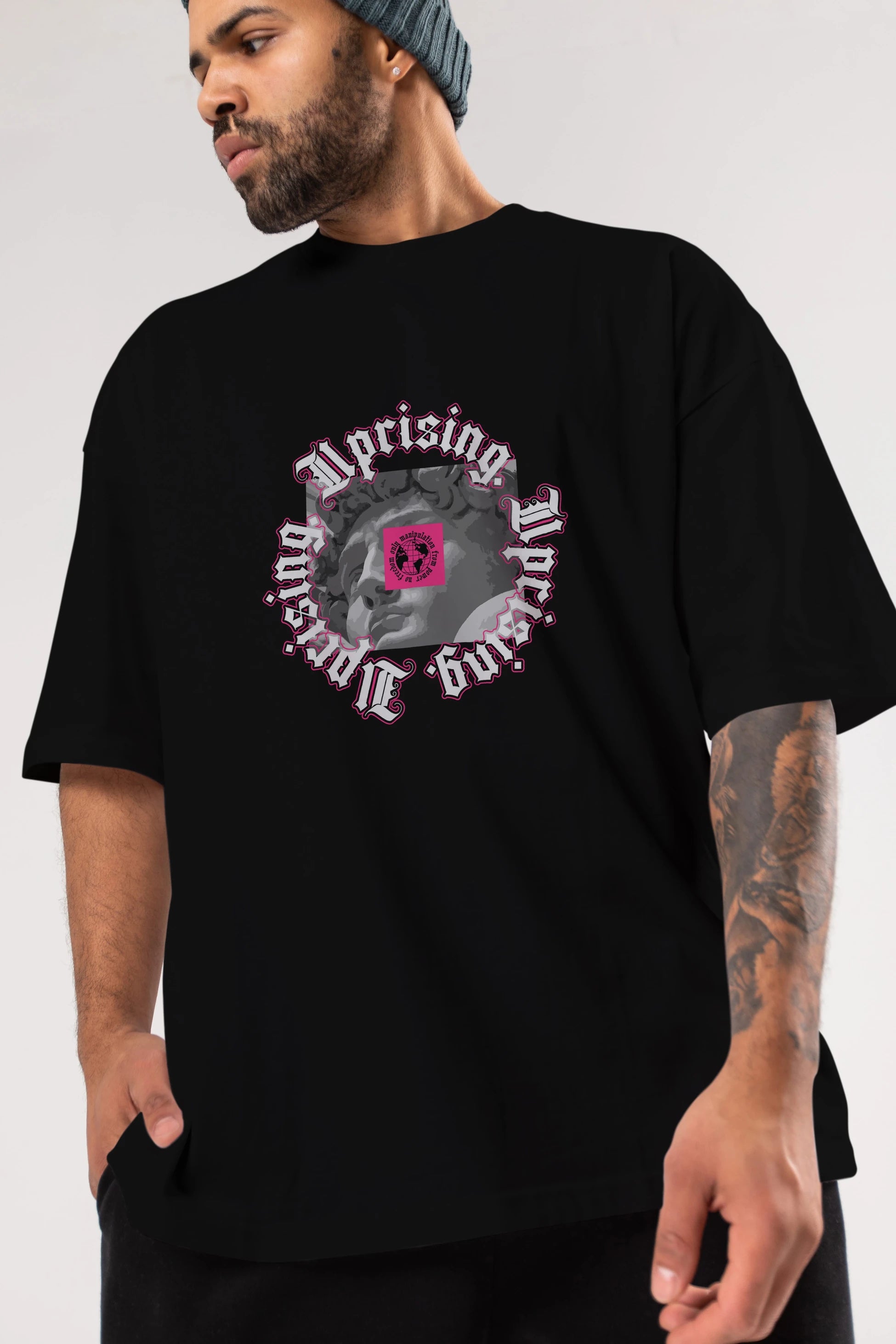 Uprising Ön Baskılı Oversize t-shirt Erkek Kadın Unisex