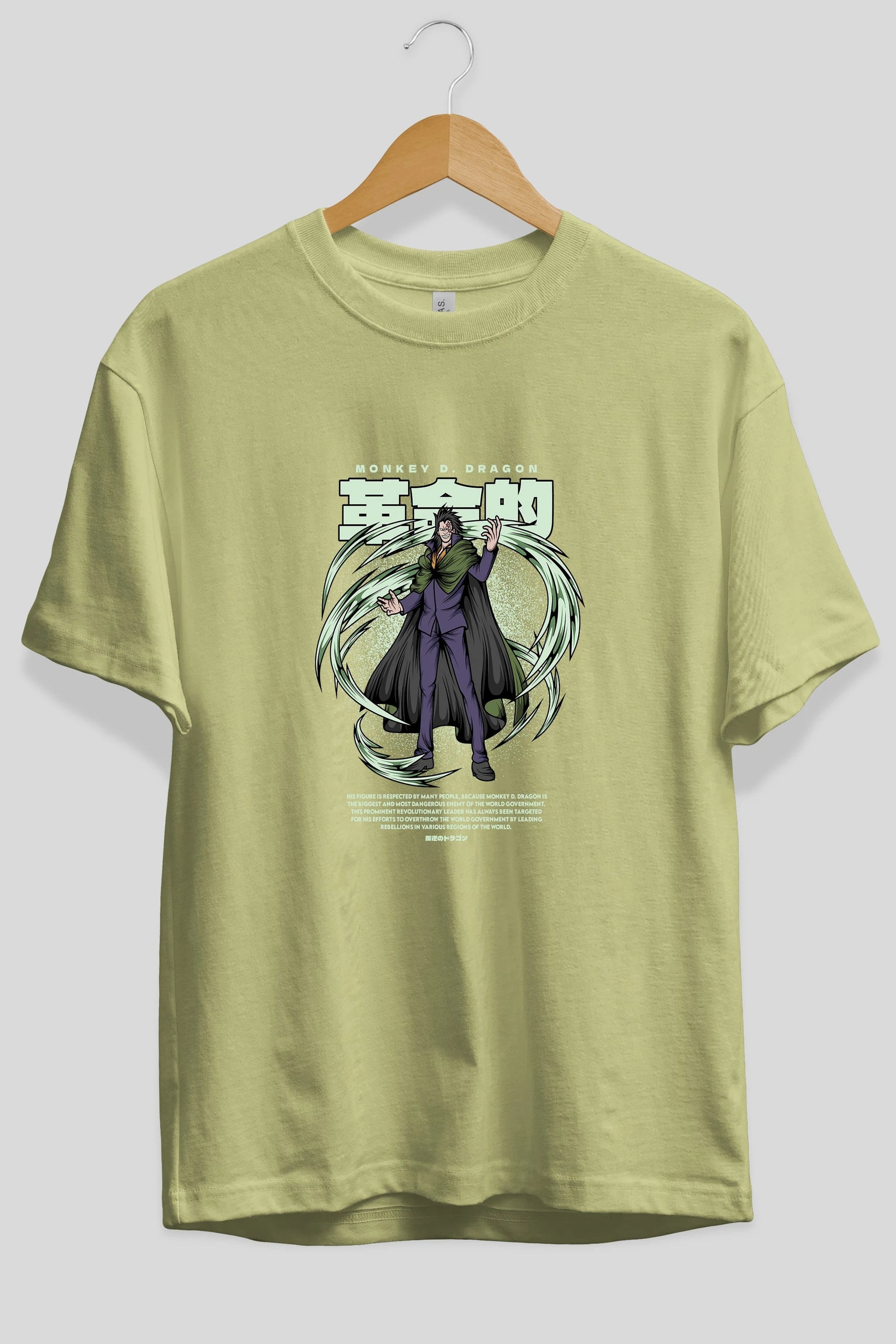 Monkey D. Dragon Anime Ön Baskılı Oversize t-shirt %100 pamuk Erkek Kadın Unisex